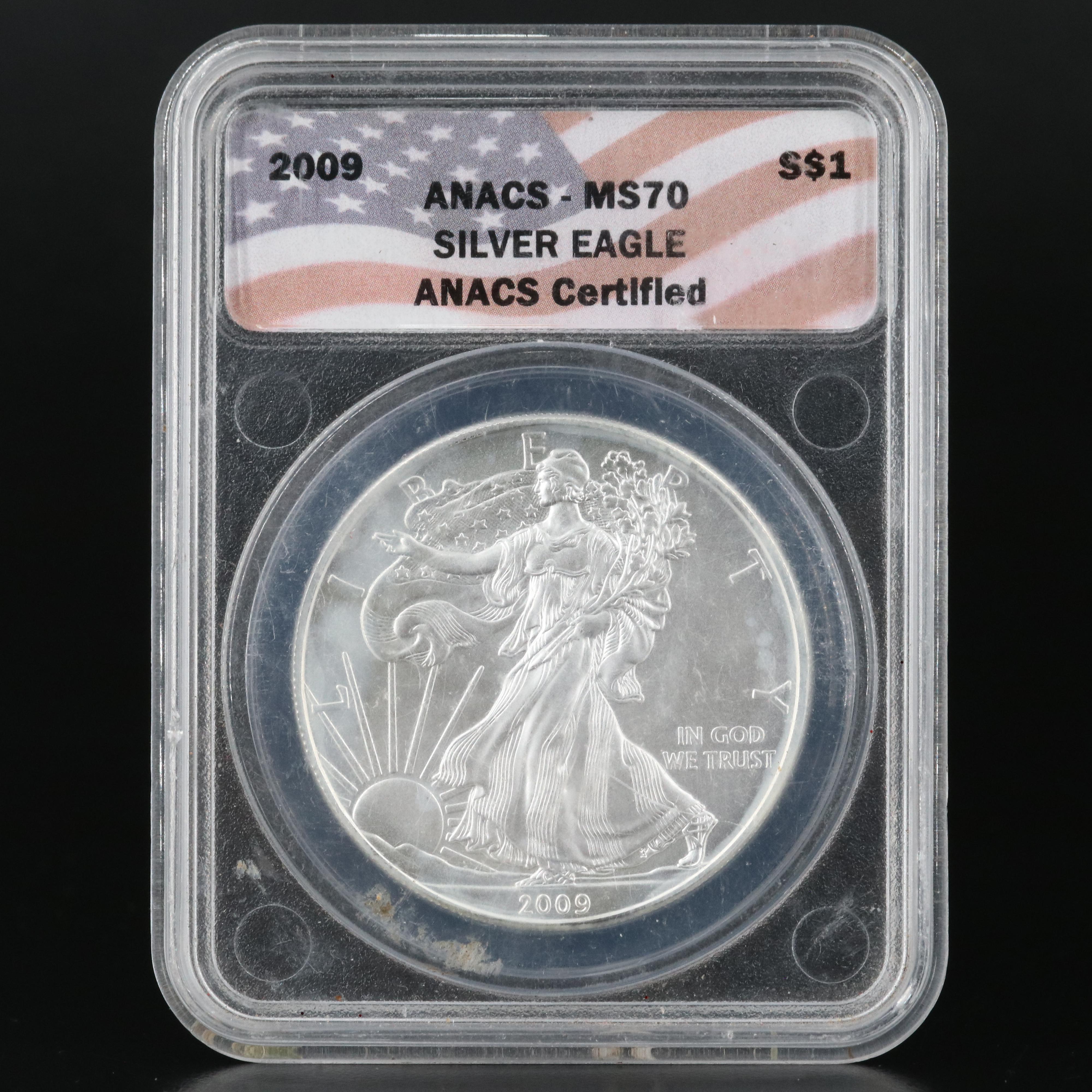 ANACS  MS70 2009 $1 U.S. Silver Eagle
