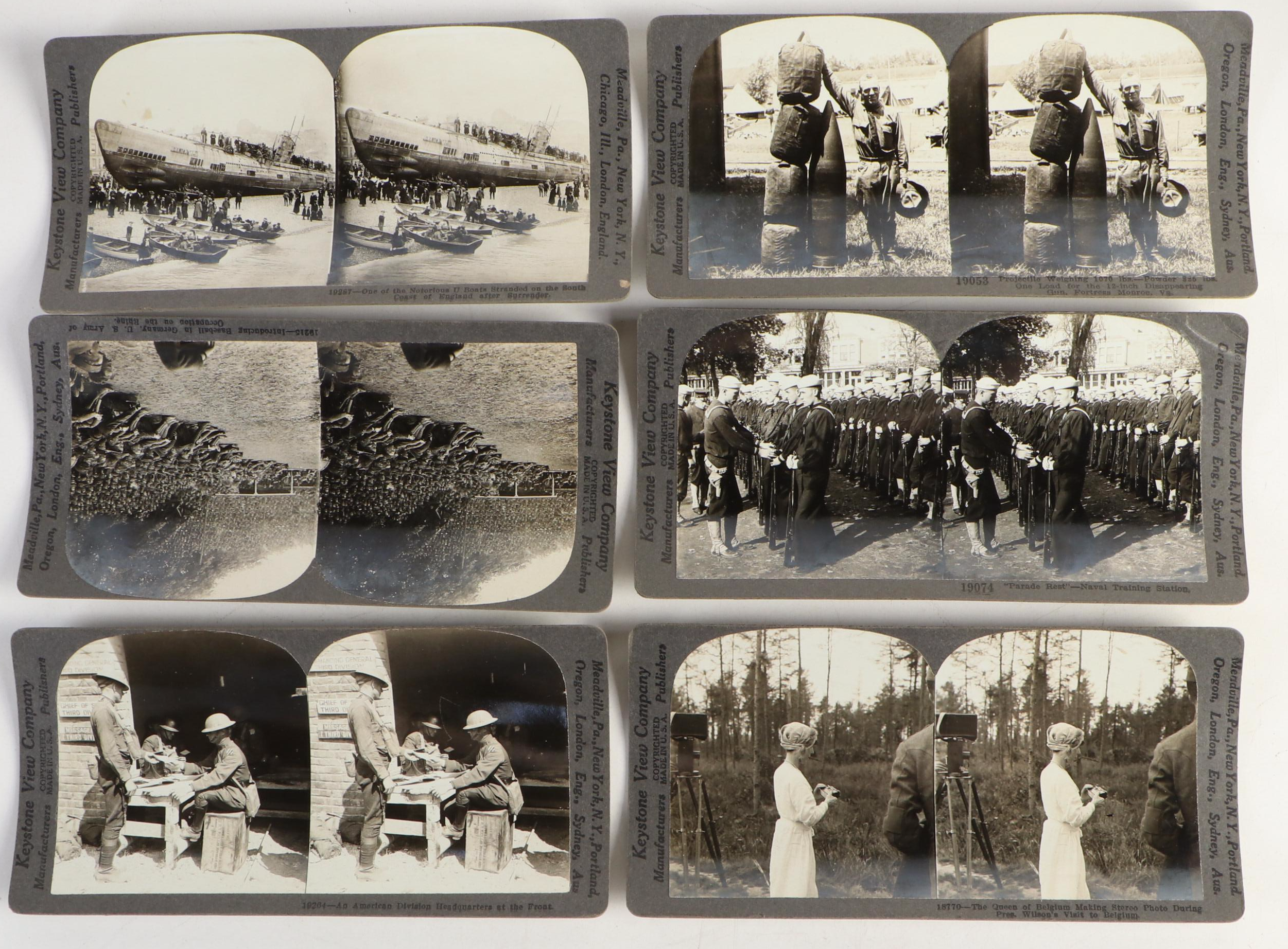 Monarch Stereoscope with Keystone World War I View Cards, Early 20th Century