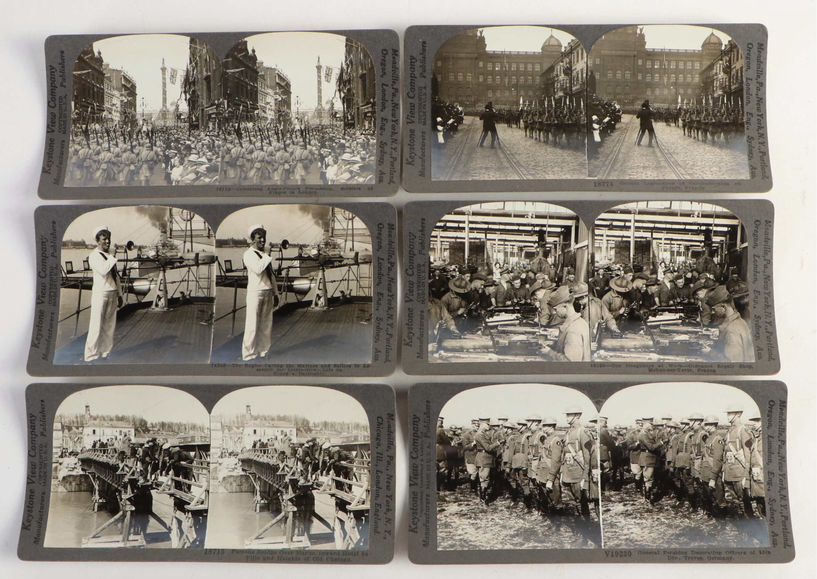 Monarch Stereoscope with Keystone World War I View Cards, Early 20th Century