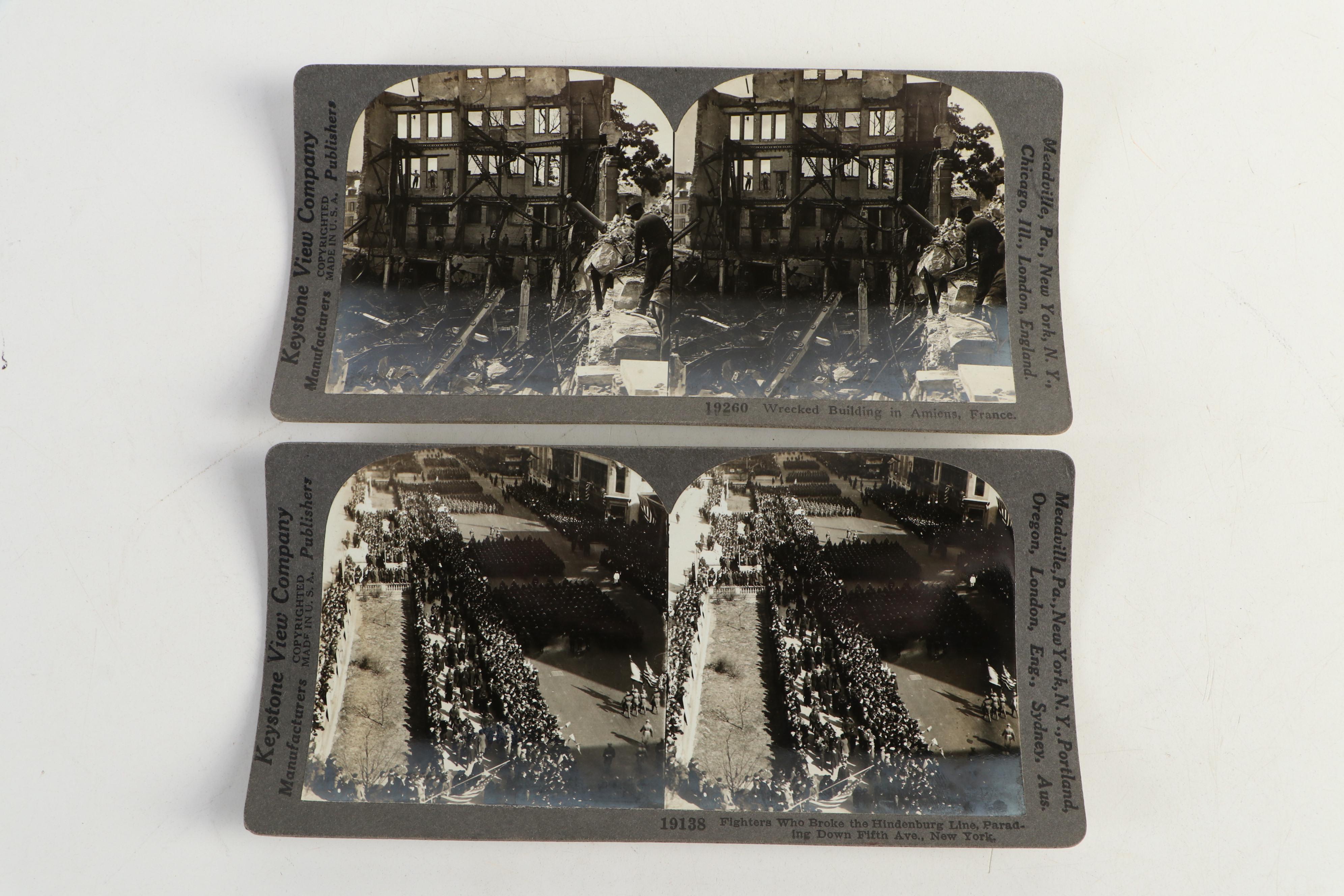 Monarch Stereoscope with Keystone World War I View Cards, Early 20th Century