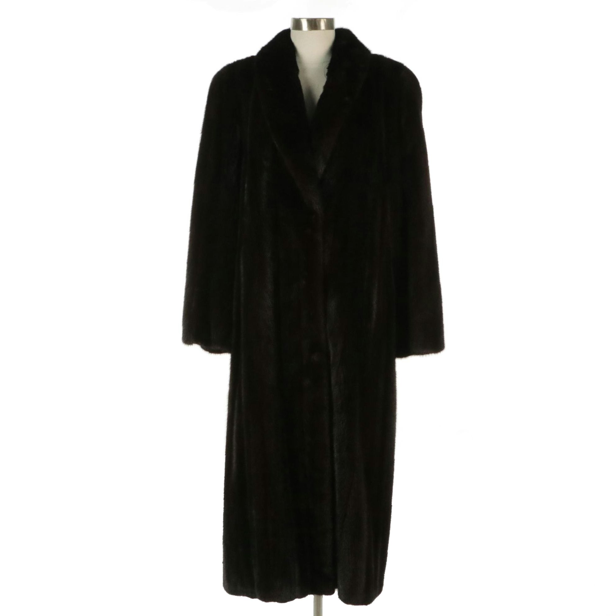 Louis Féraud Vintage Mahogany Mink Fur Full-Length Coat