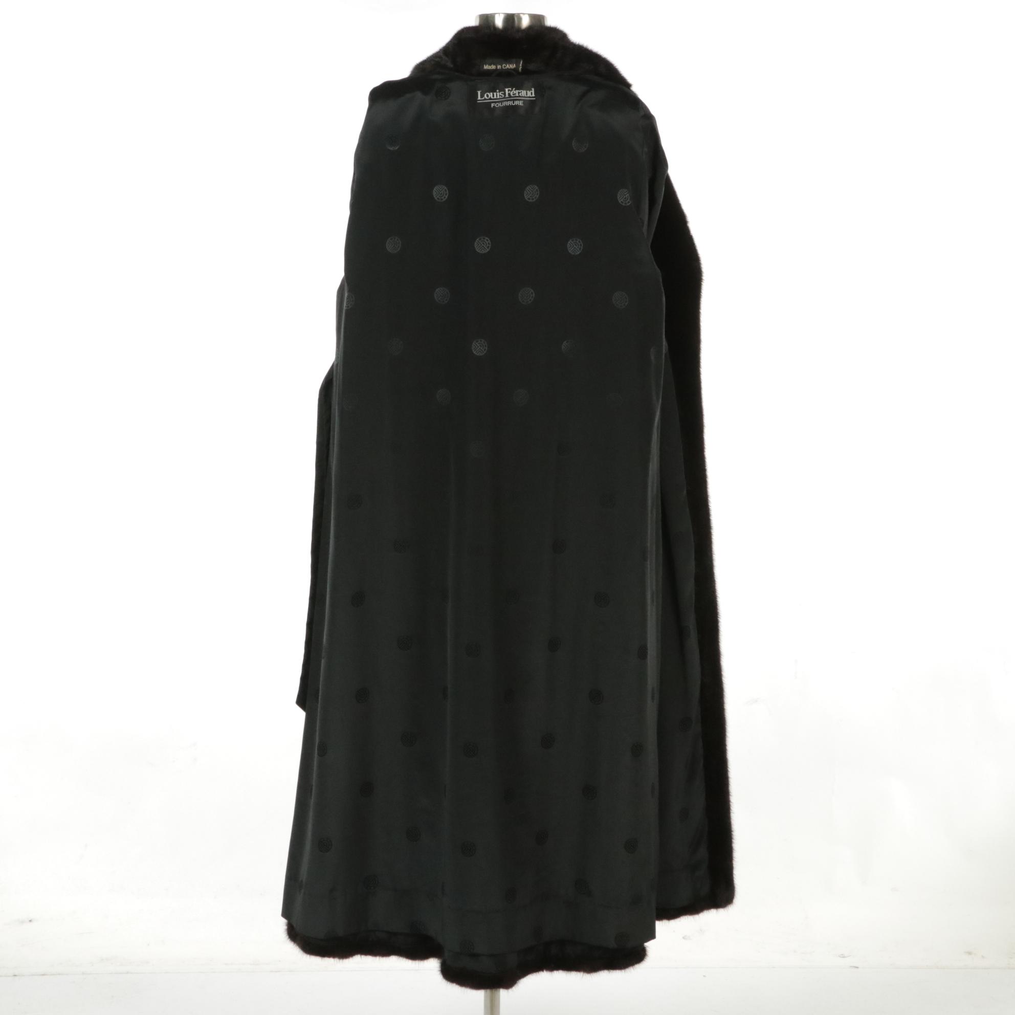 Louis Féraud Vintage Mahogany Mink Fur Full-Length Coat