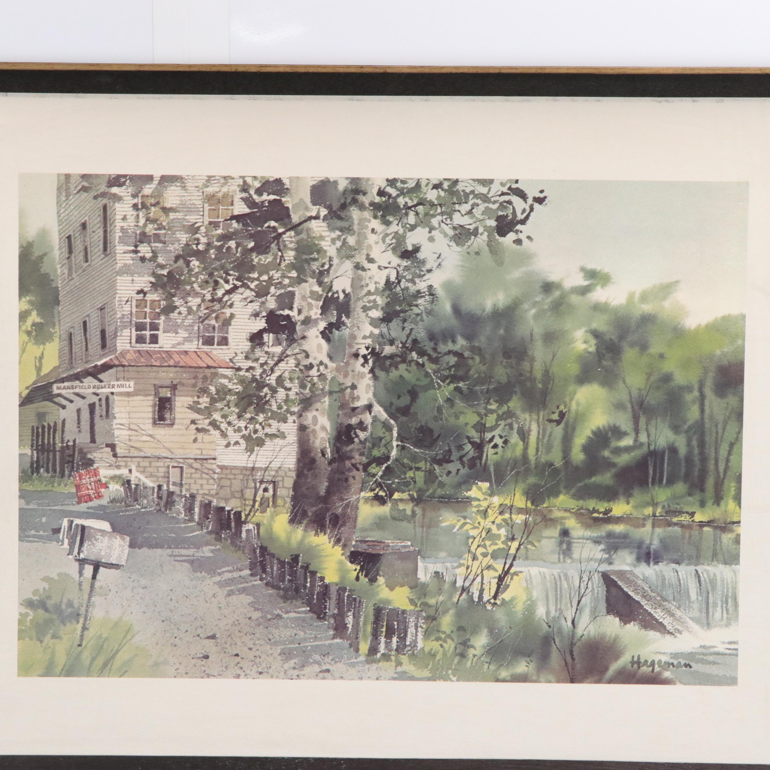 Pair of Scenic Offset Lithographs After Sam Hageman