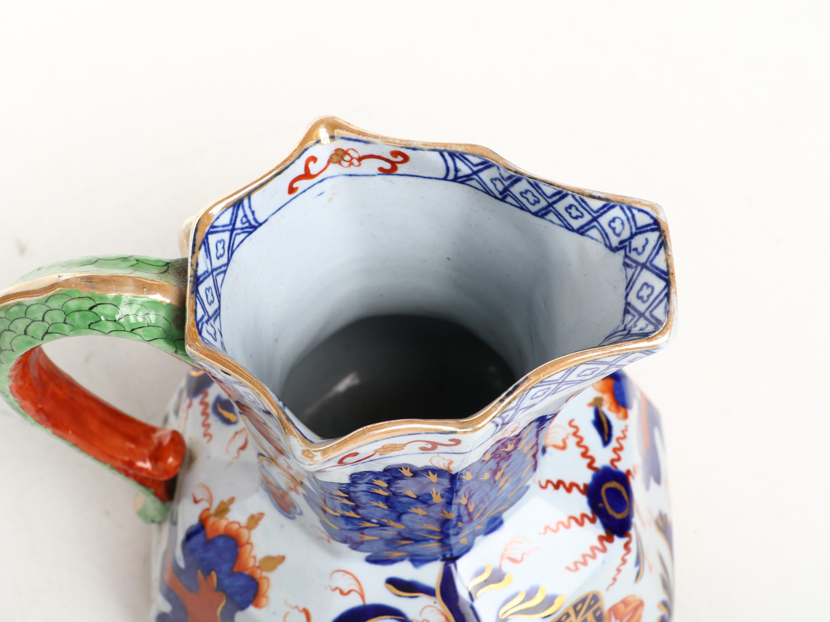 Davenport Imari Style Porcelain Pitcher, Early 19th Century