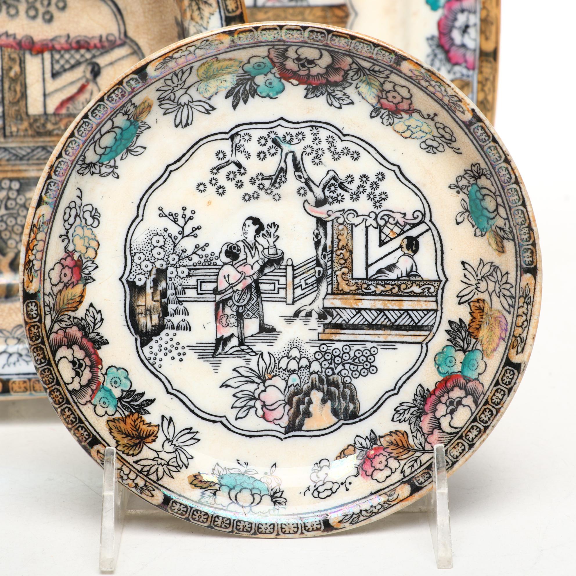 Ashworth Bros. and L. Straus & Sons "Chinese Pattern"  Ironstone Tableware