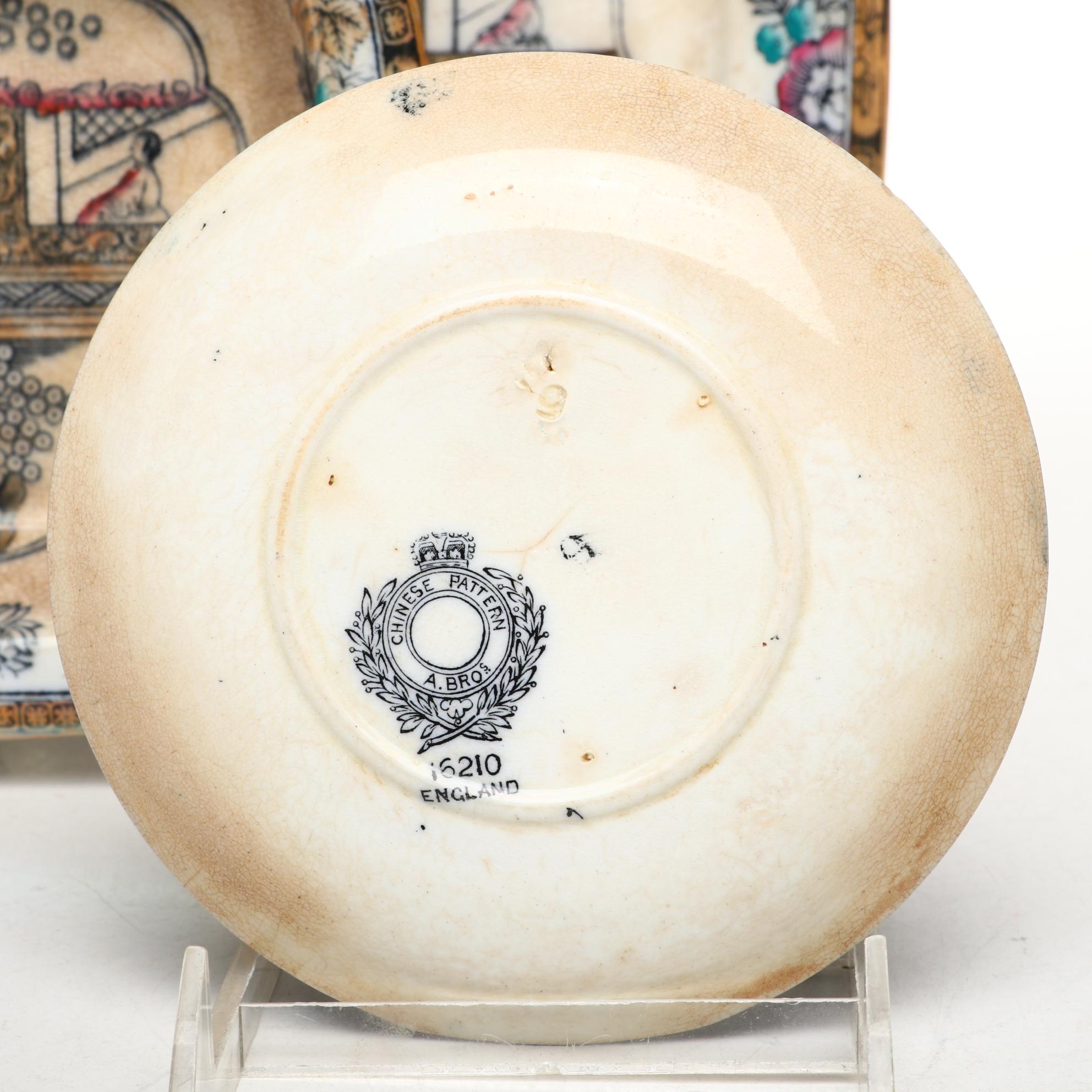 Ashworth Bros. and L. Straus & Sons "Chinese Pattern"  Ironstone Tableware