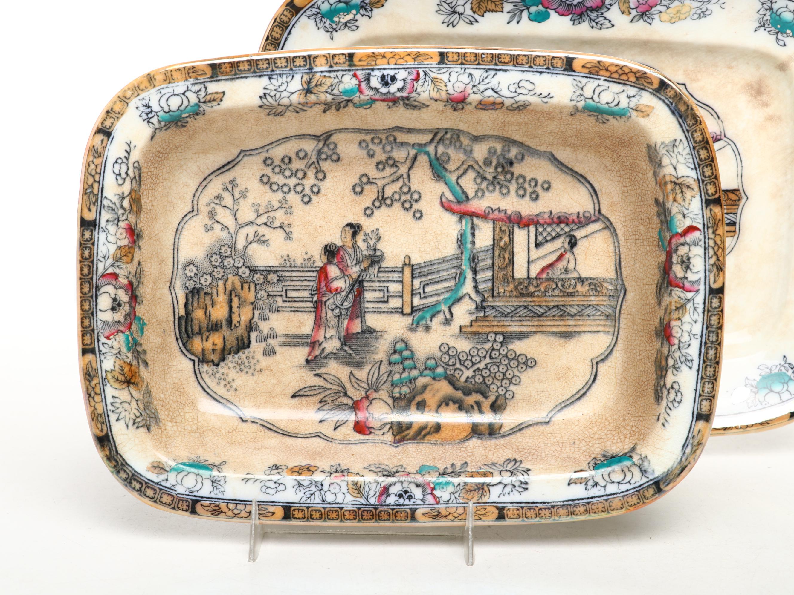 Ashworth Bros. and L. Straus & Sons "Chinese Pattern"  Ironstone Tableware