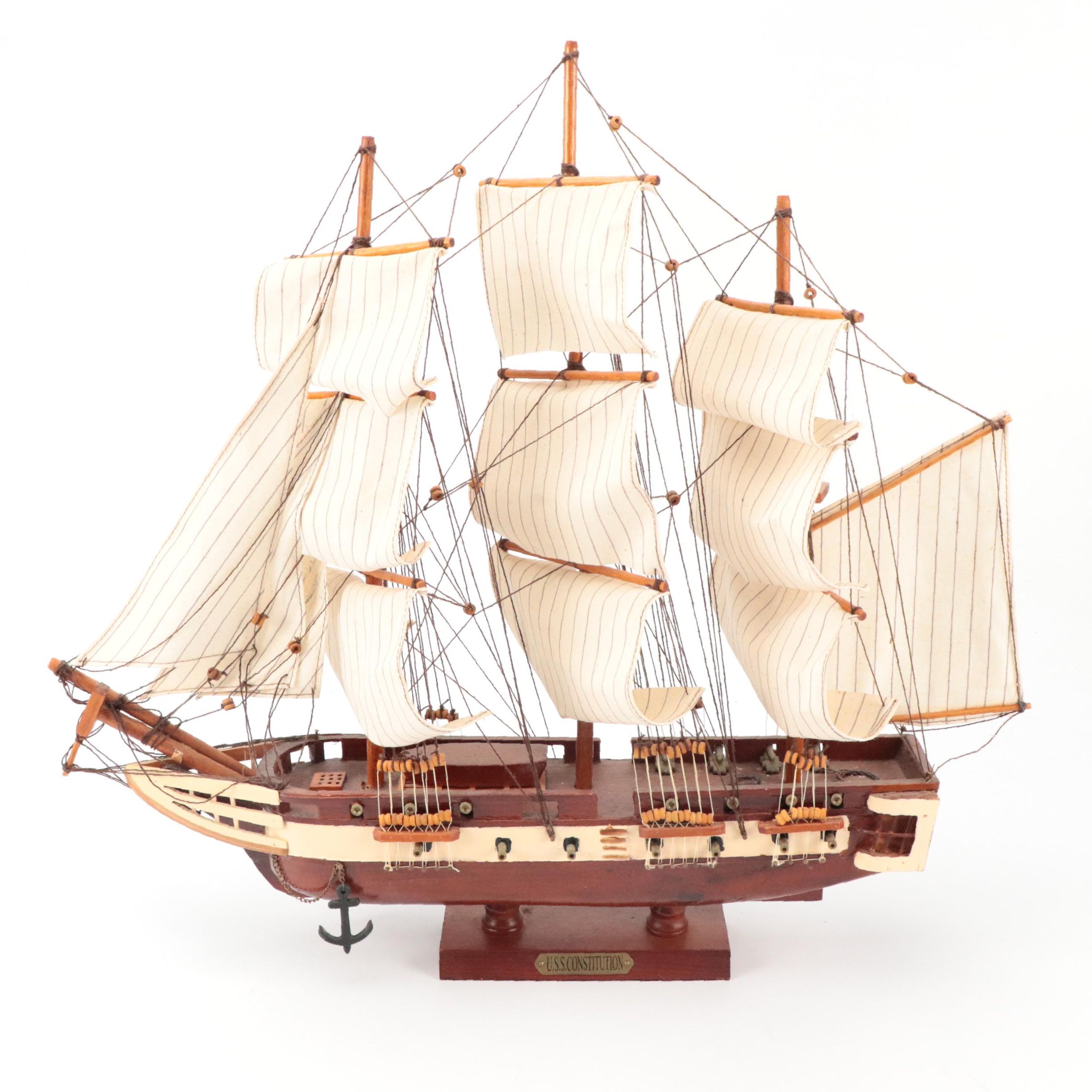 Handcrafted "U.S.S. Constitution" Wooden Model Ship