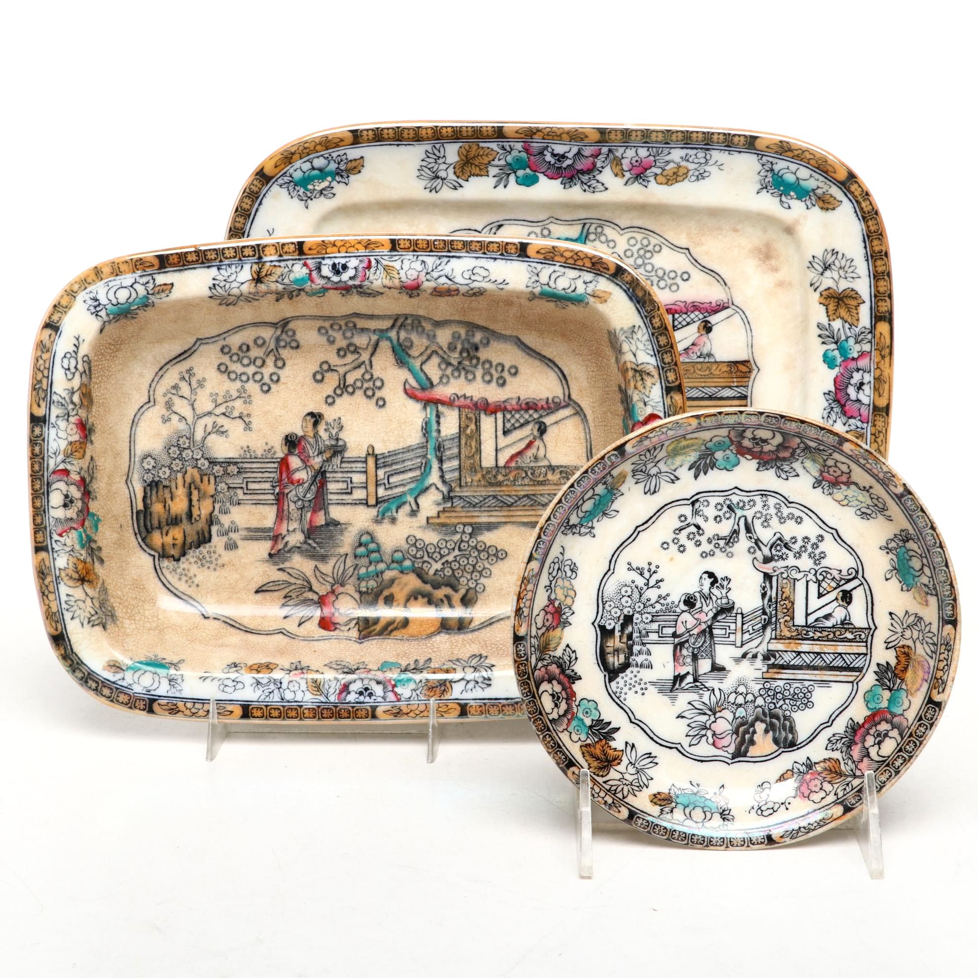 Ashworth Bros. and L. Straus & Sons "Chinese Pattern"  Ironstone Tableware