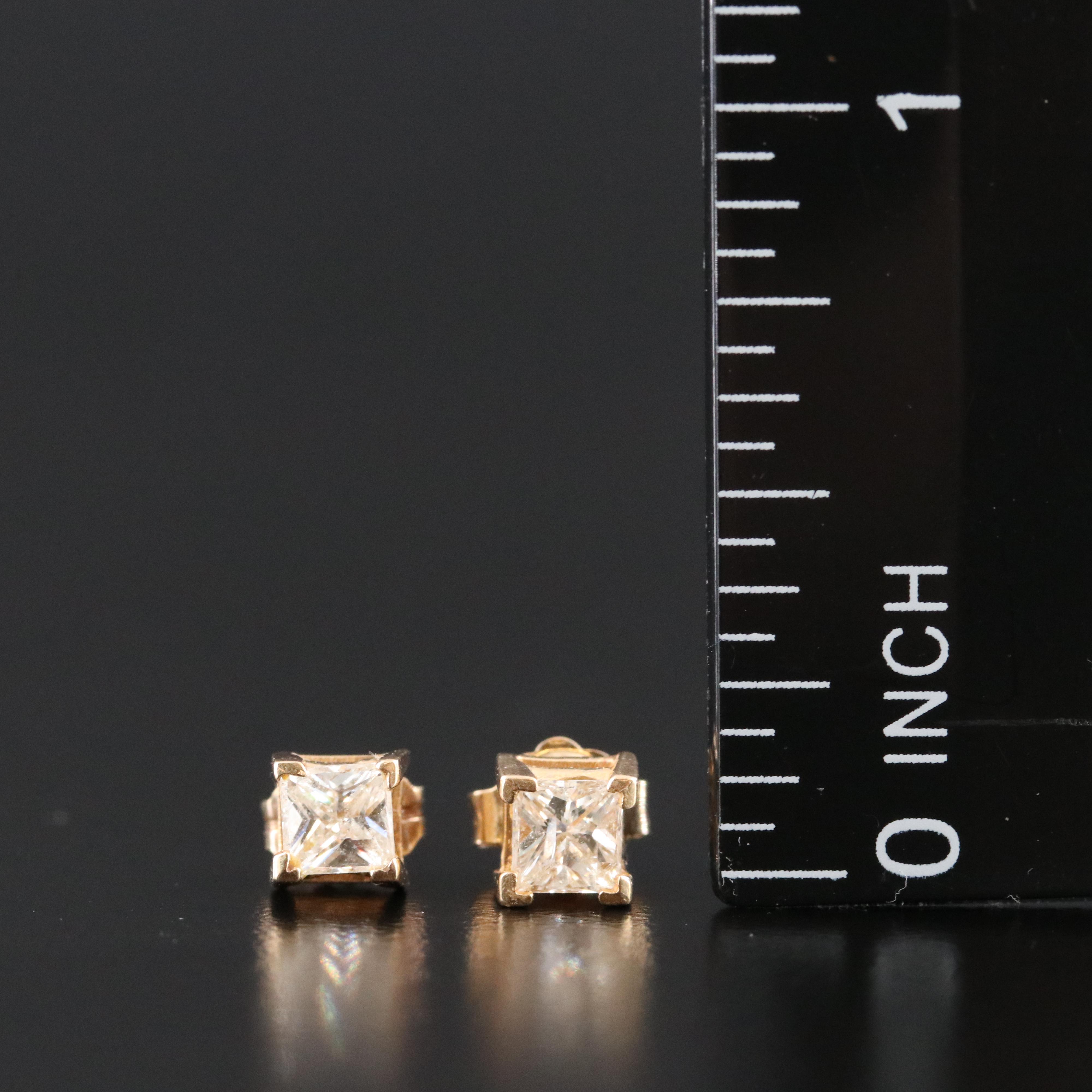 14K 0.56 CTW Diamond Solitaire Stud Earrings