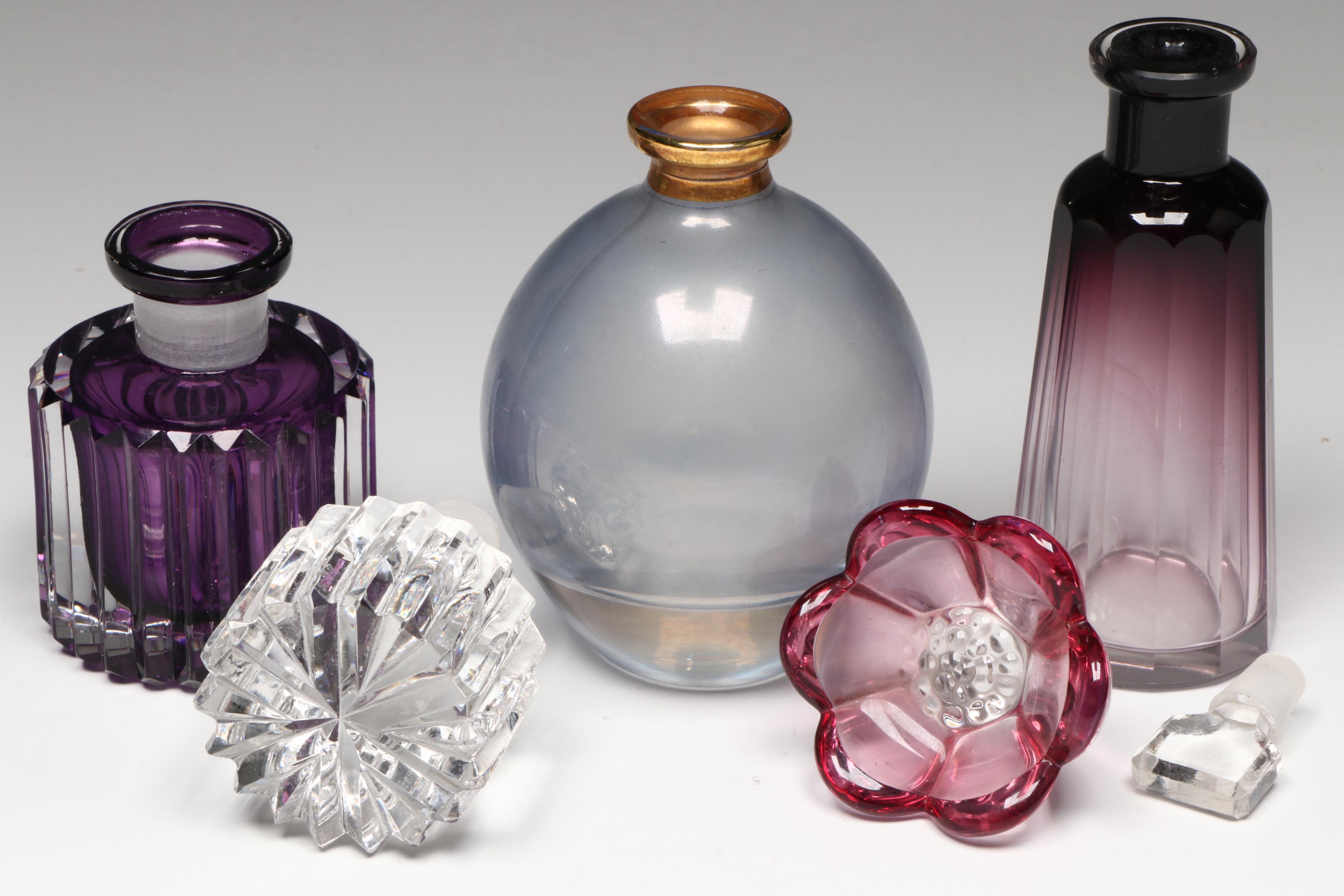 Mosser Bathing Beauty Soap Dish with Royal Limited and Other Perfume Bottles