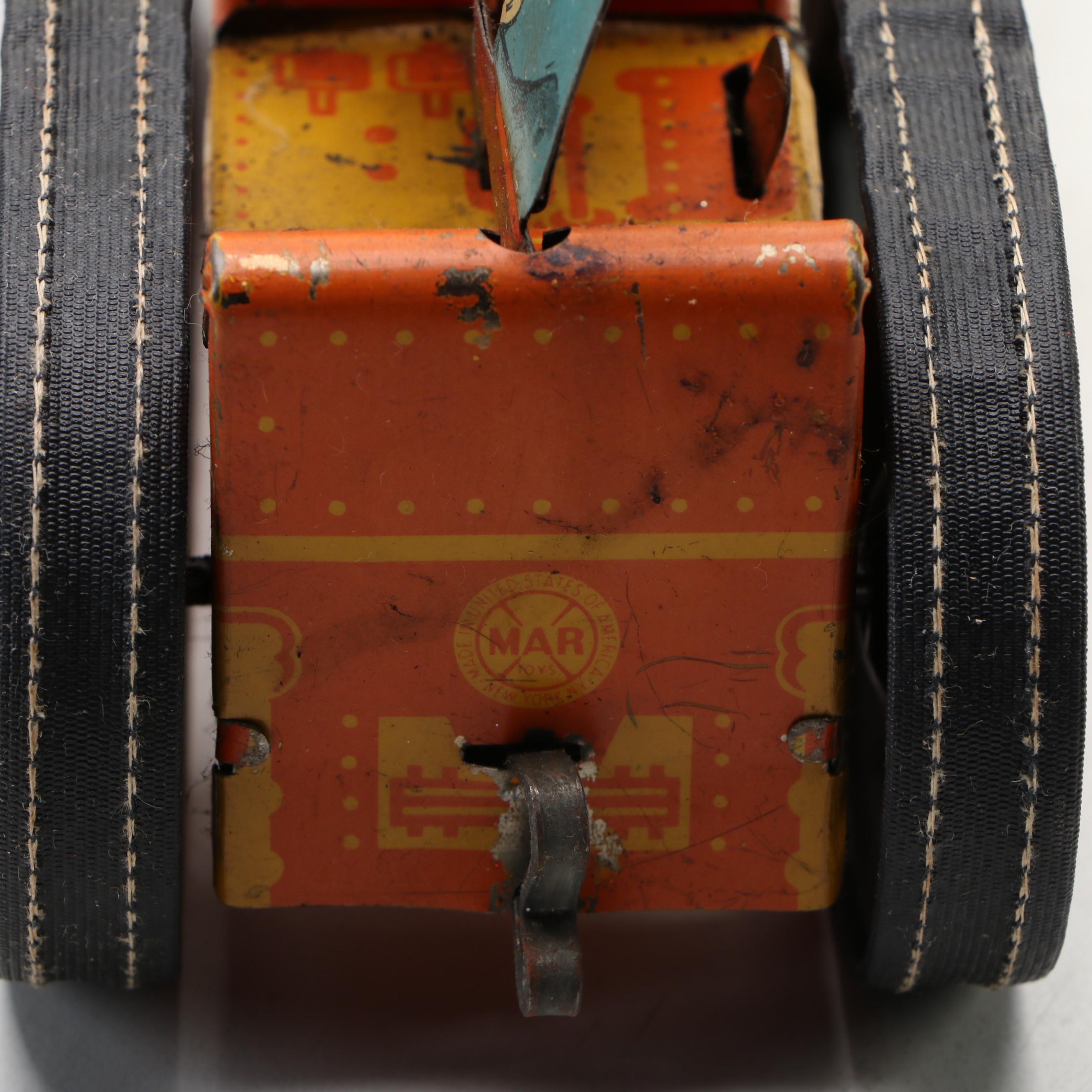 J. Chein Tin Litho Wind-Up Roller Coaster with Technofix Silver Mine Toy