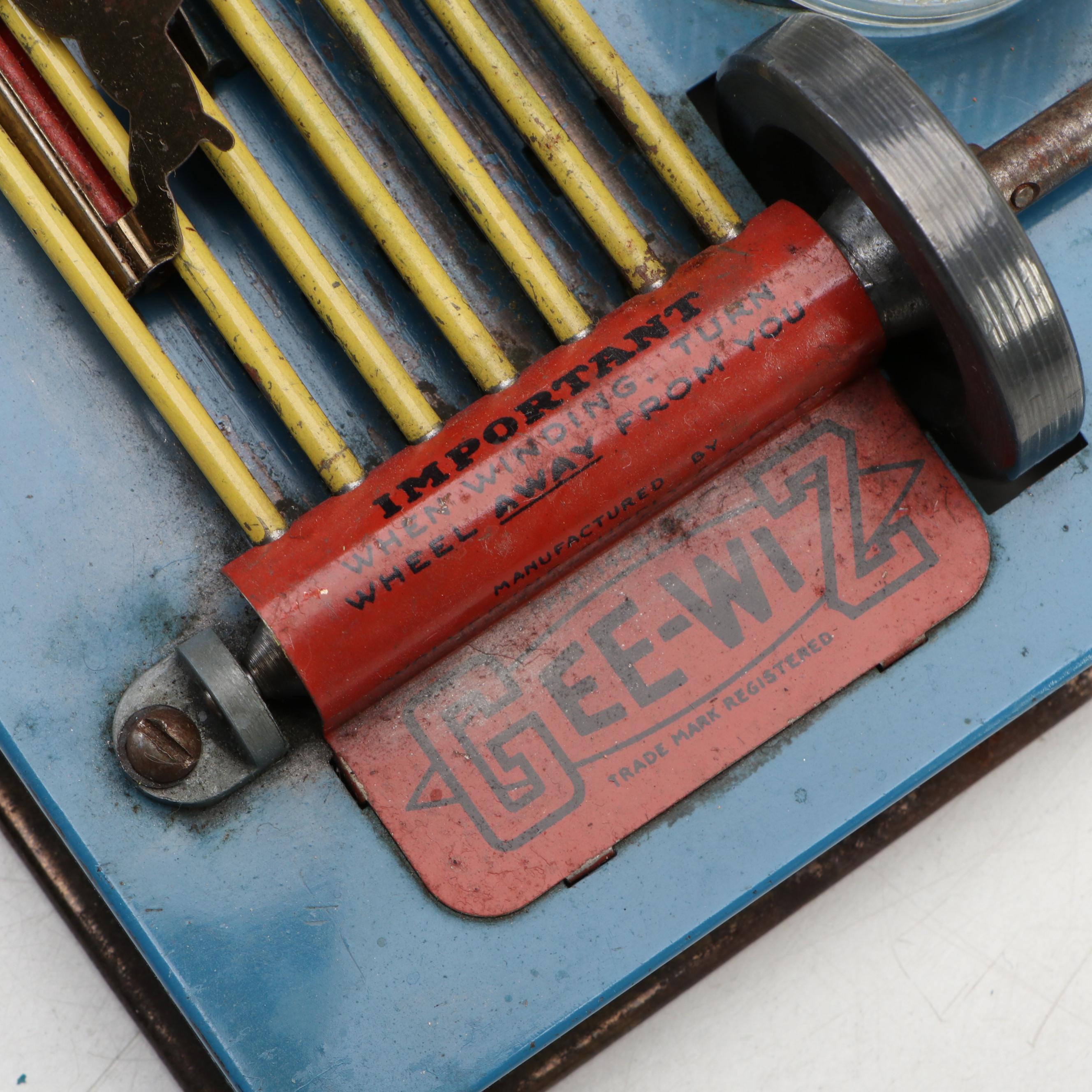 J. Chein Tin Litho Wind-Up Roller Coaster with Technofix Silver Mine Toy