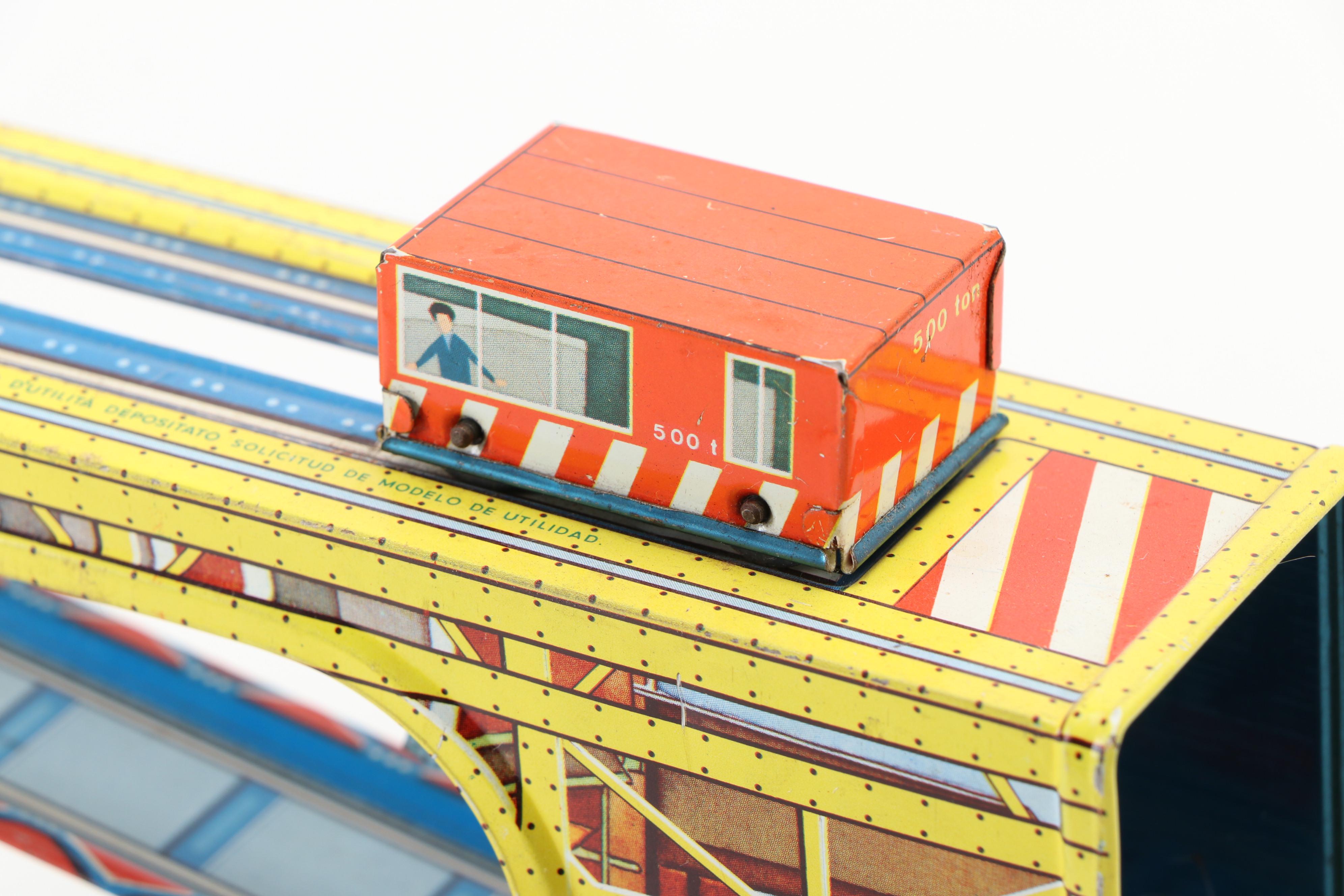 J. Chein Tin Litho Wind-Up Roller Coaster with Technofix Silver Mine Toy