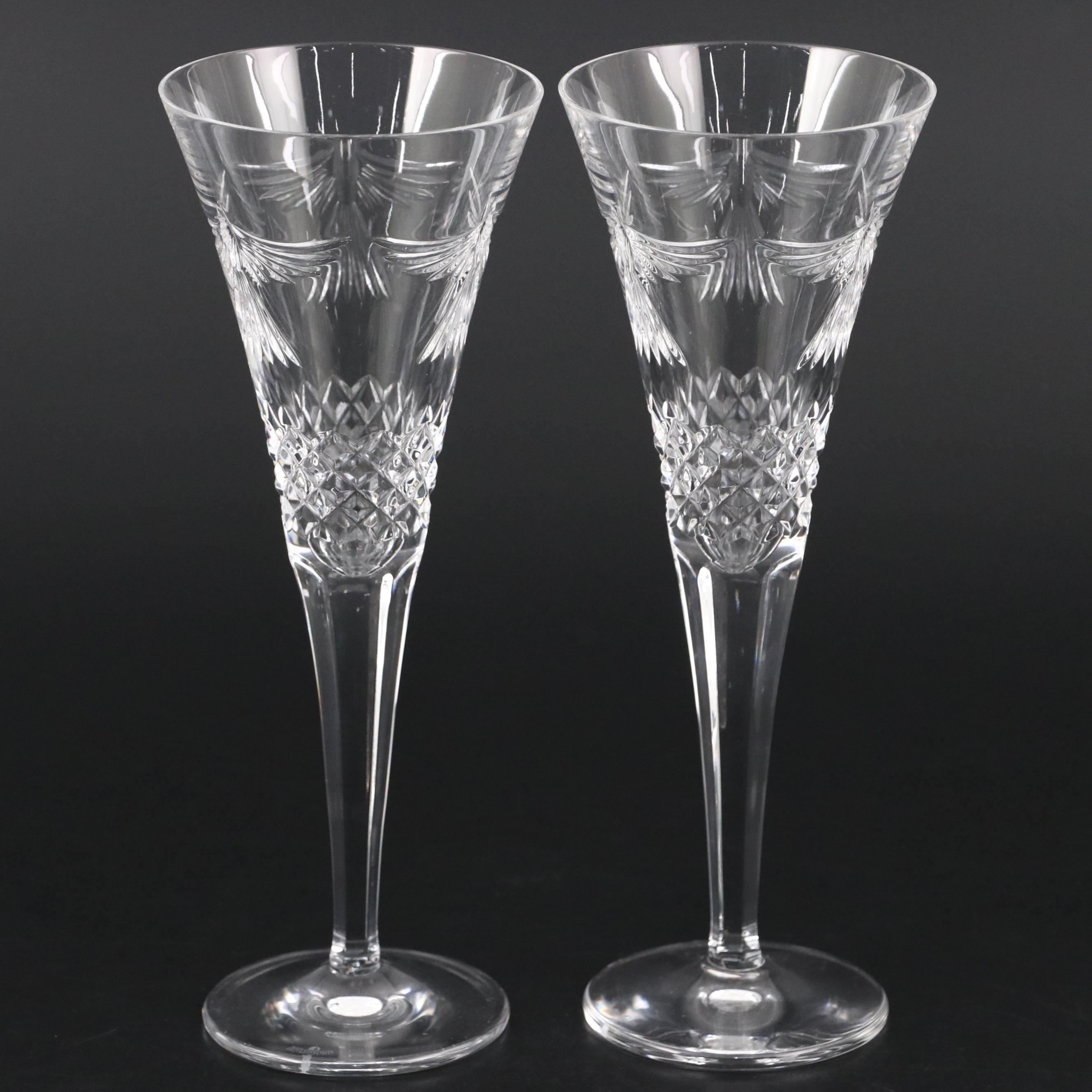 Waterford Crystal Millennium Series "Peace" Toasting Champagne Flutes