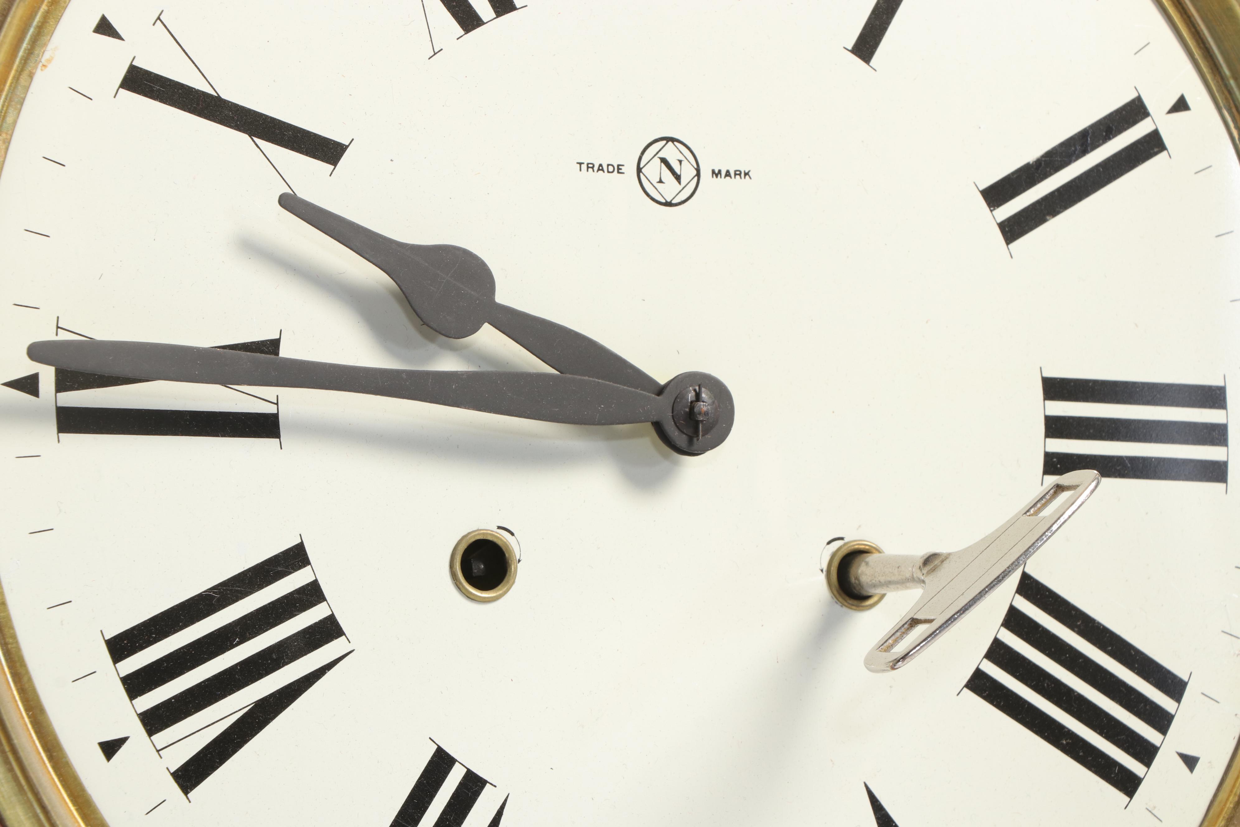 Carved Wood Regulator Wall Clock, Mid to Late 20th Century