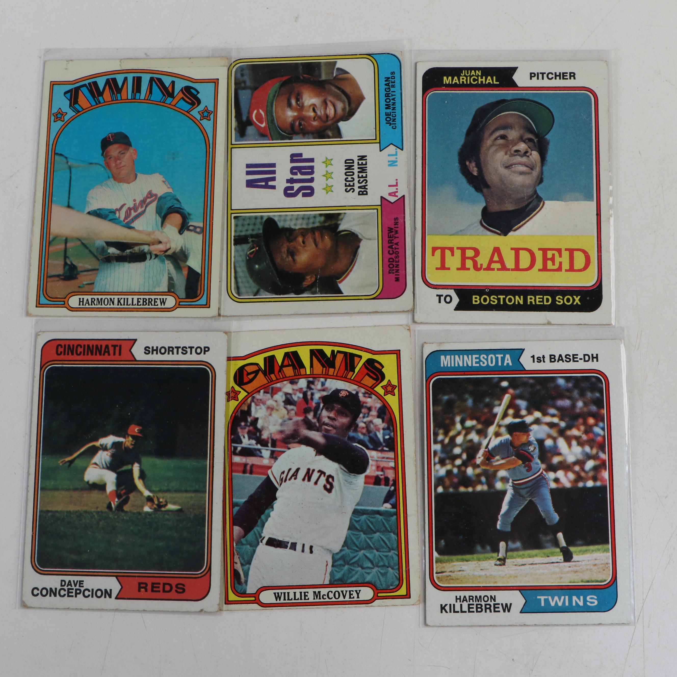 Topps Baseball Cards Featuring Willie McCovey, Reggie Jackson, and More, 1970s