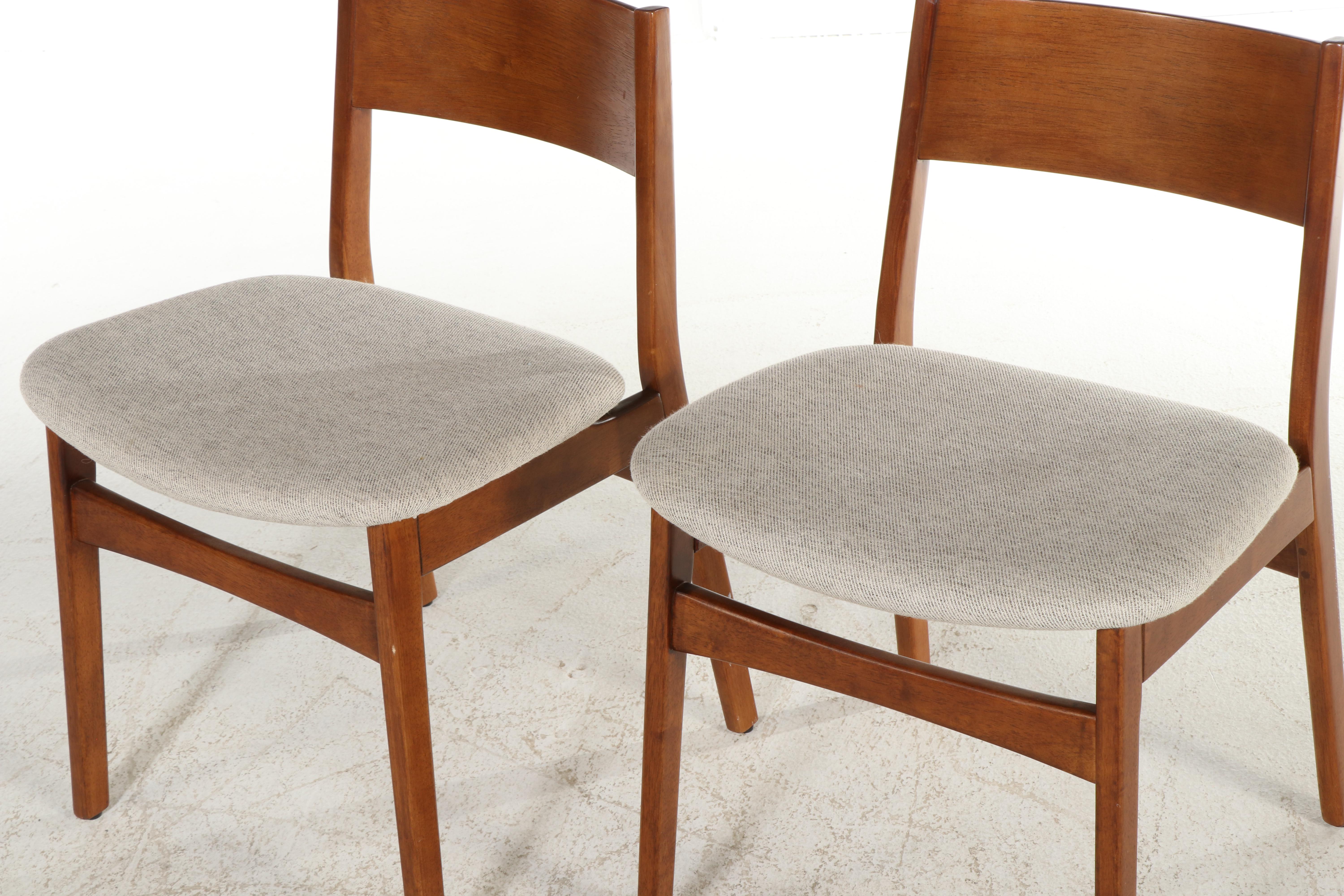 Pair of West Elm "Baltimore" Walnut Finished Dining Chairs
