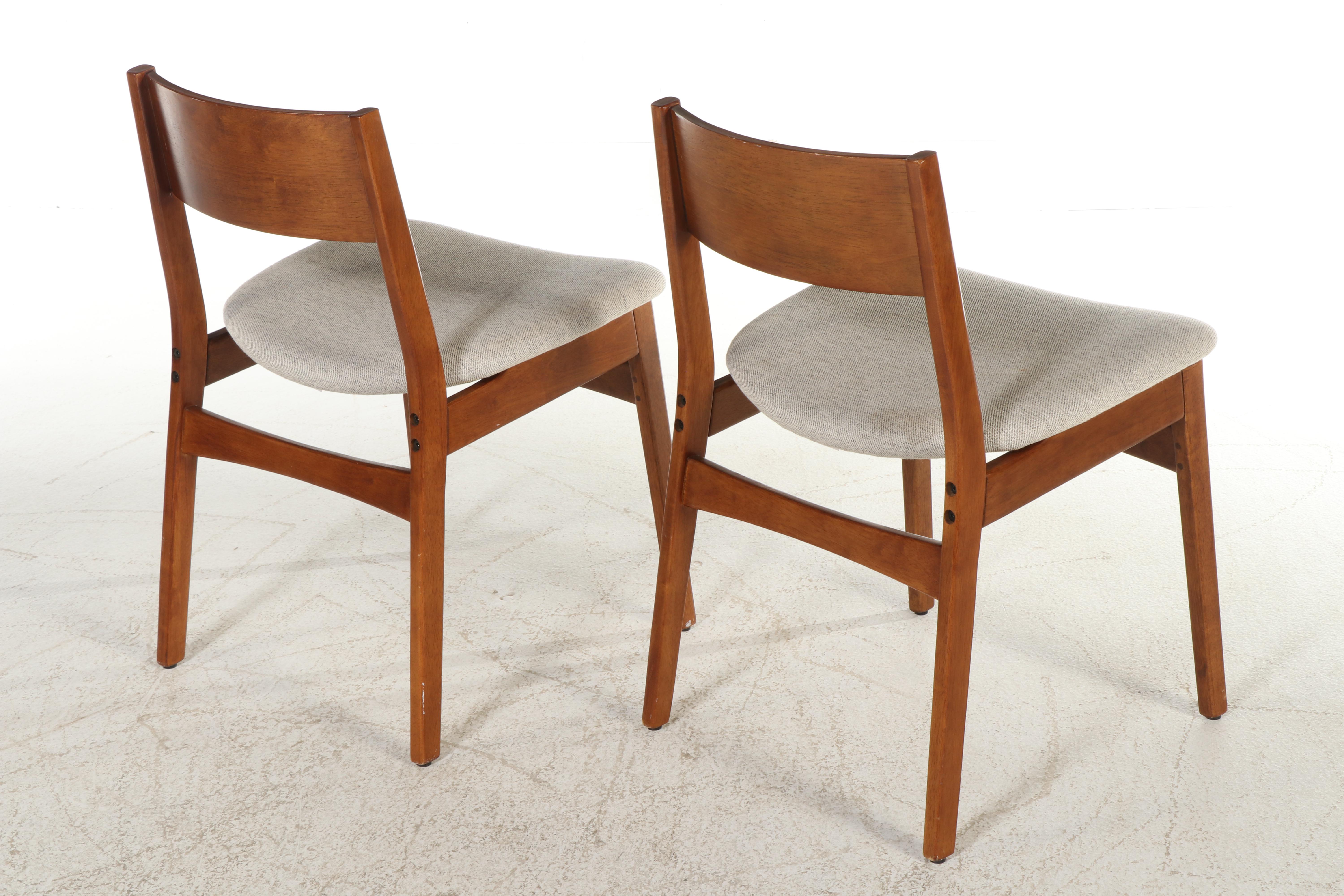Pair of West Elm "Baltimore" Walnut Finished Dining Chairs