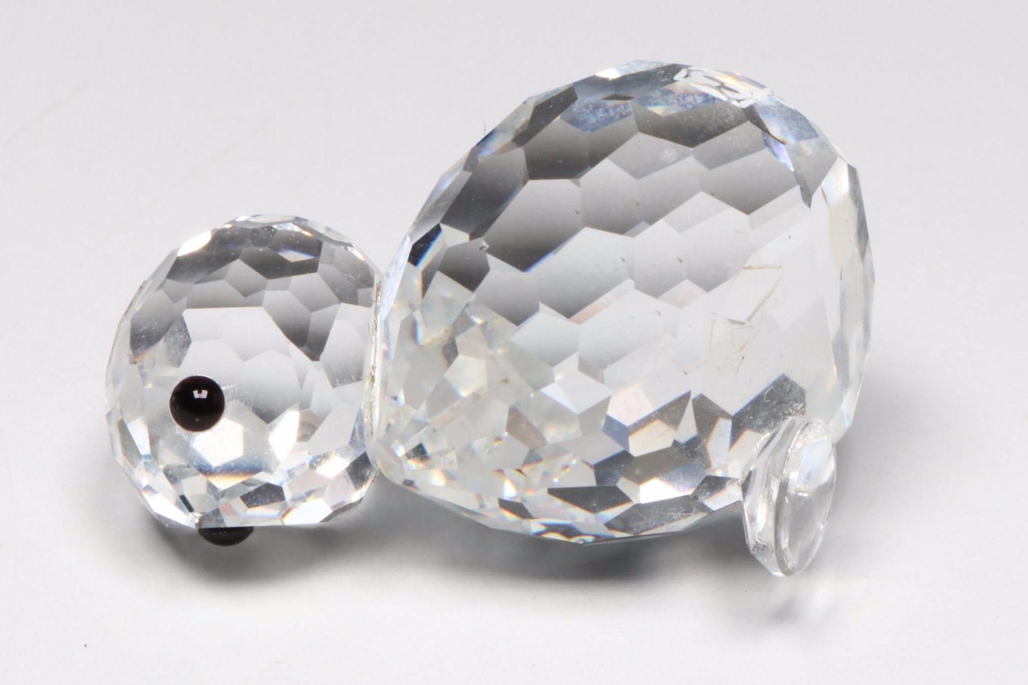 Swarovski and Other Crystal Figurines with Glass and Metal Perfume Bottles