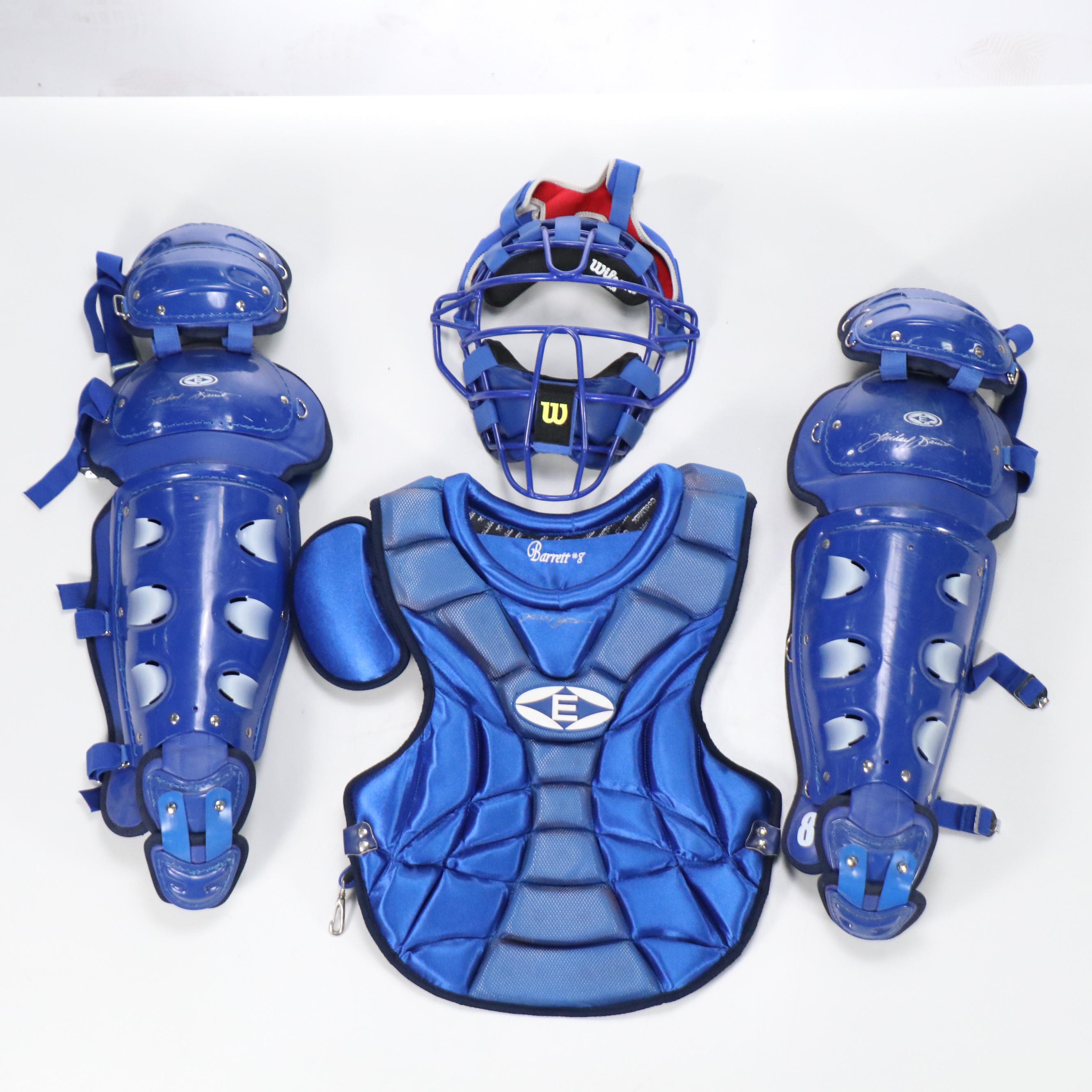 Michael Barrett Signed and Player Issued Catcher's Gear, Jersey, and More