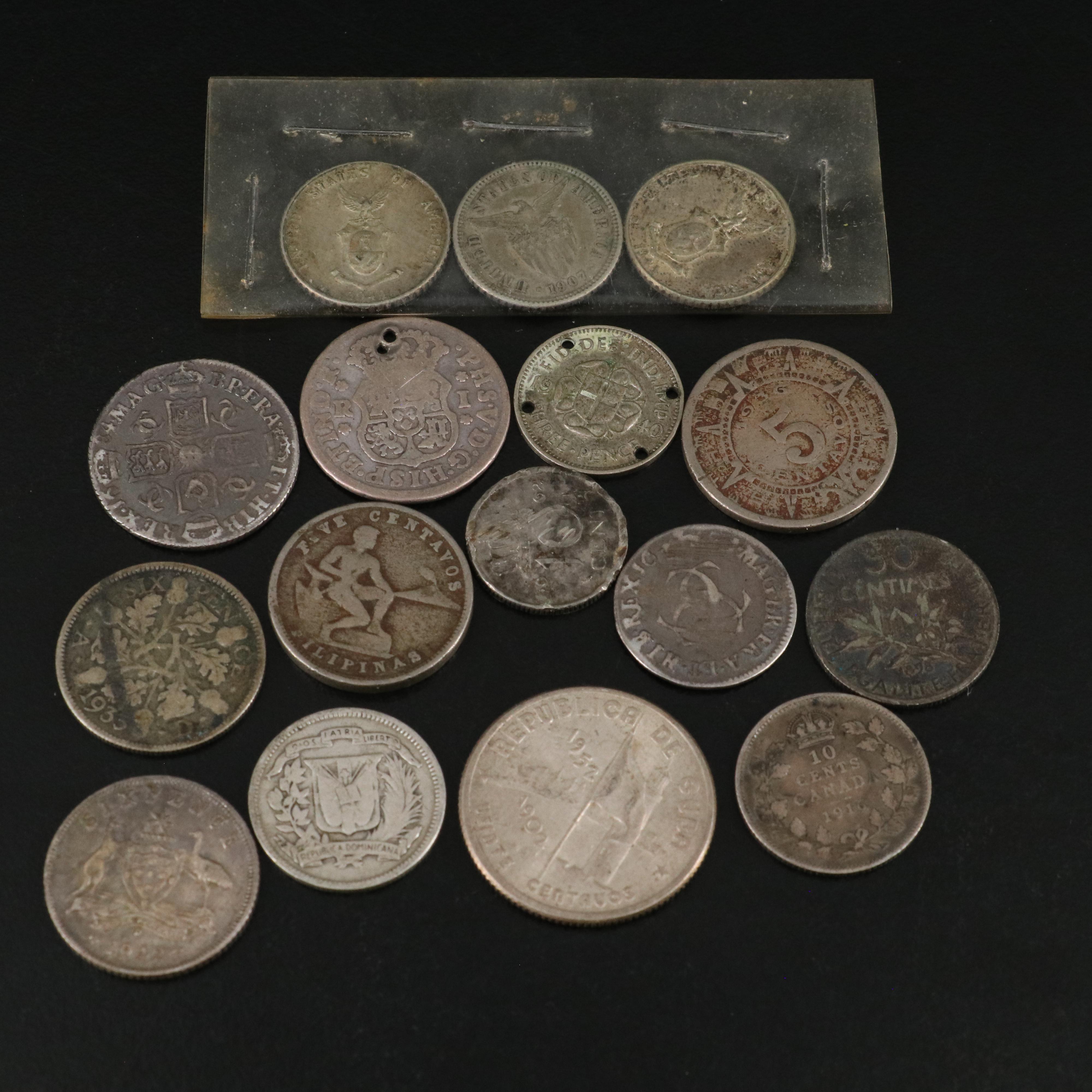 166 Antique to Vintage Foreign Coins, Mainly Silver