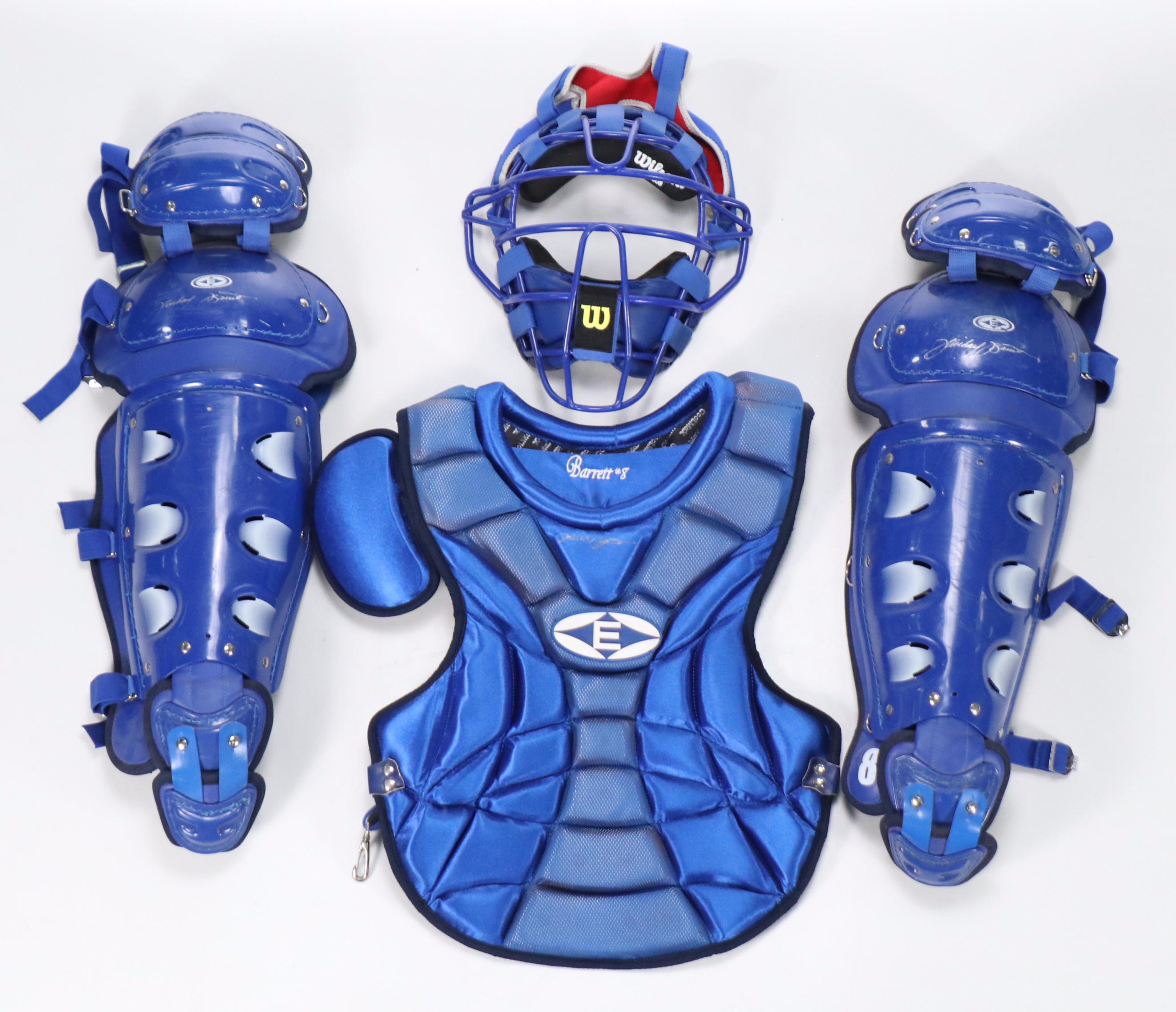 Michael Barrett Signed and Player Issued Catcher's Gear, Jersey, and More