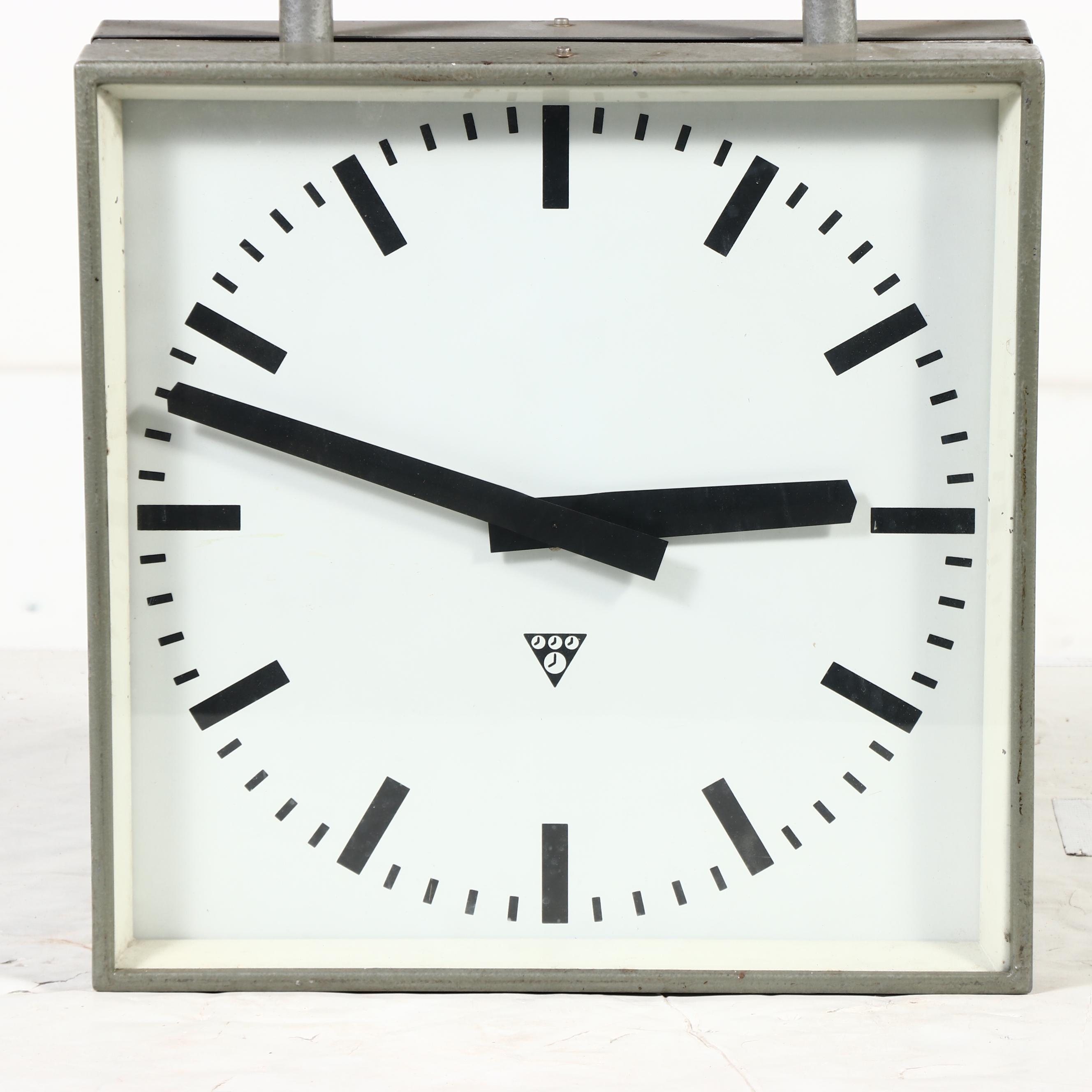 Mid Century Modern Style Industrial Double-Sided Factory Clock