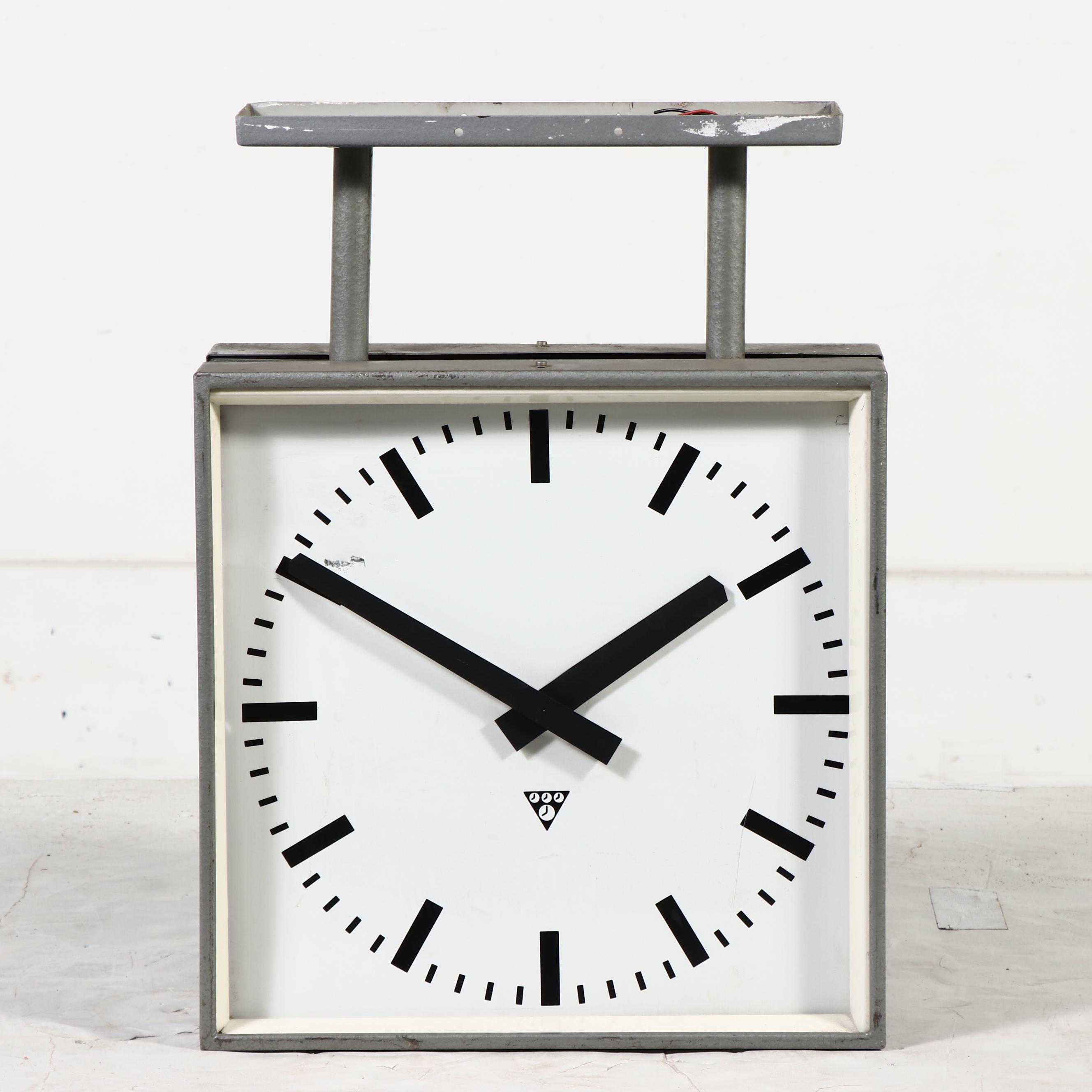 Mid Century Modern Style Industrial Double-Sided Factory Clock
