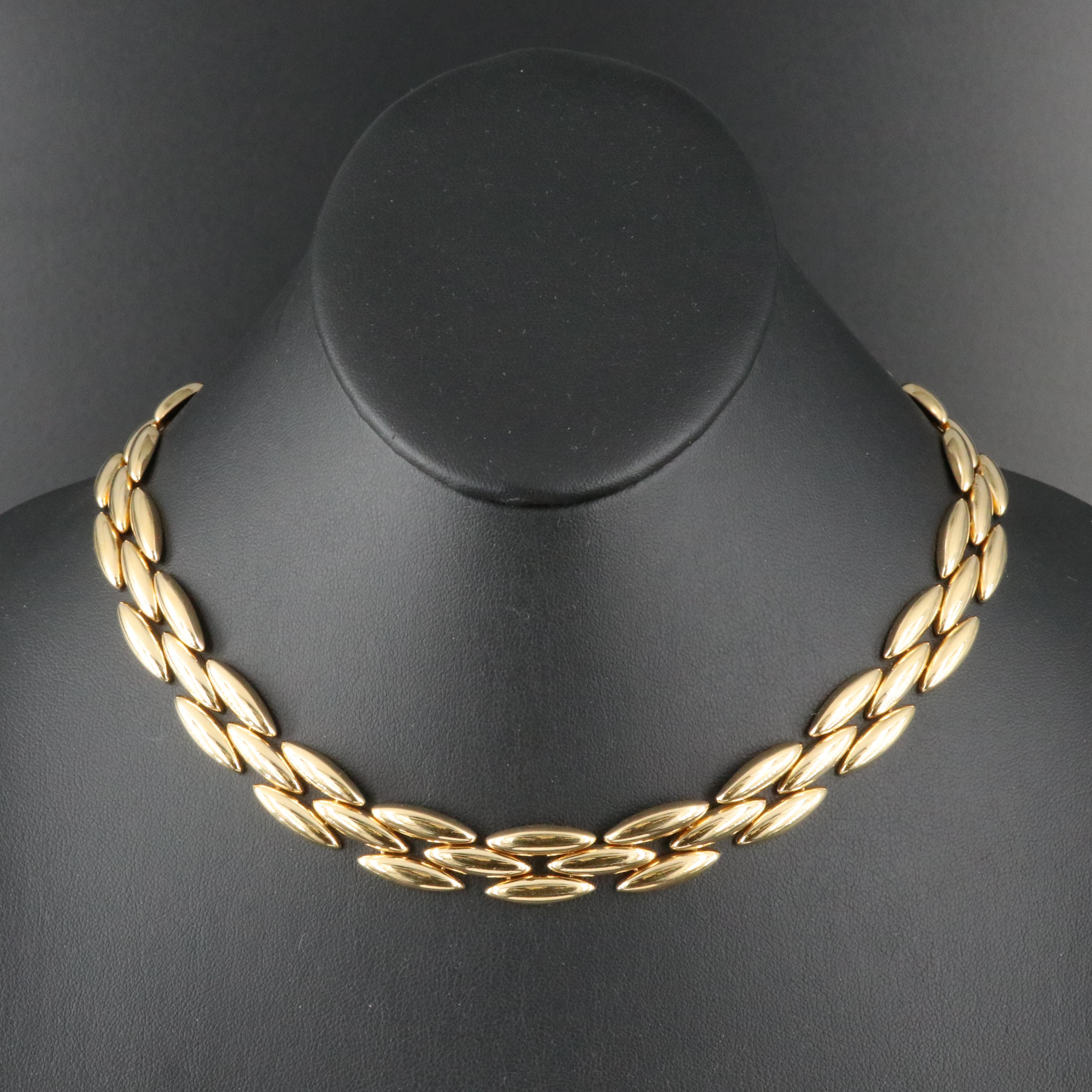 Cartier Gentiane 18K Triple Row Rice Link Jewelry Set