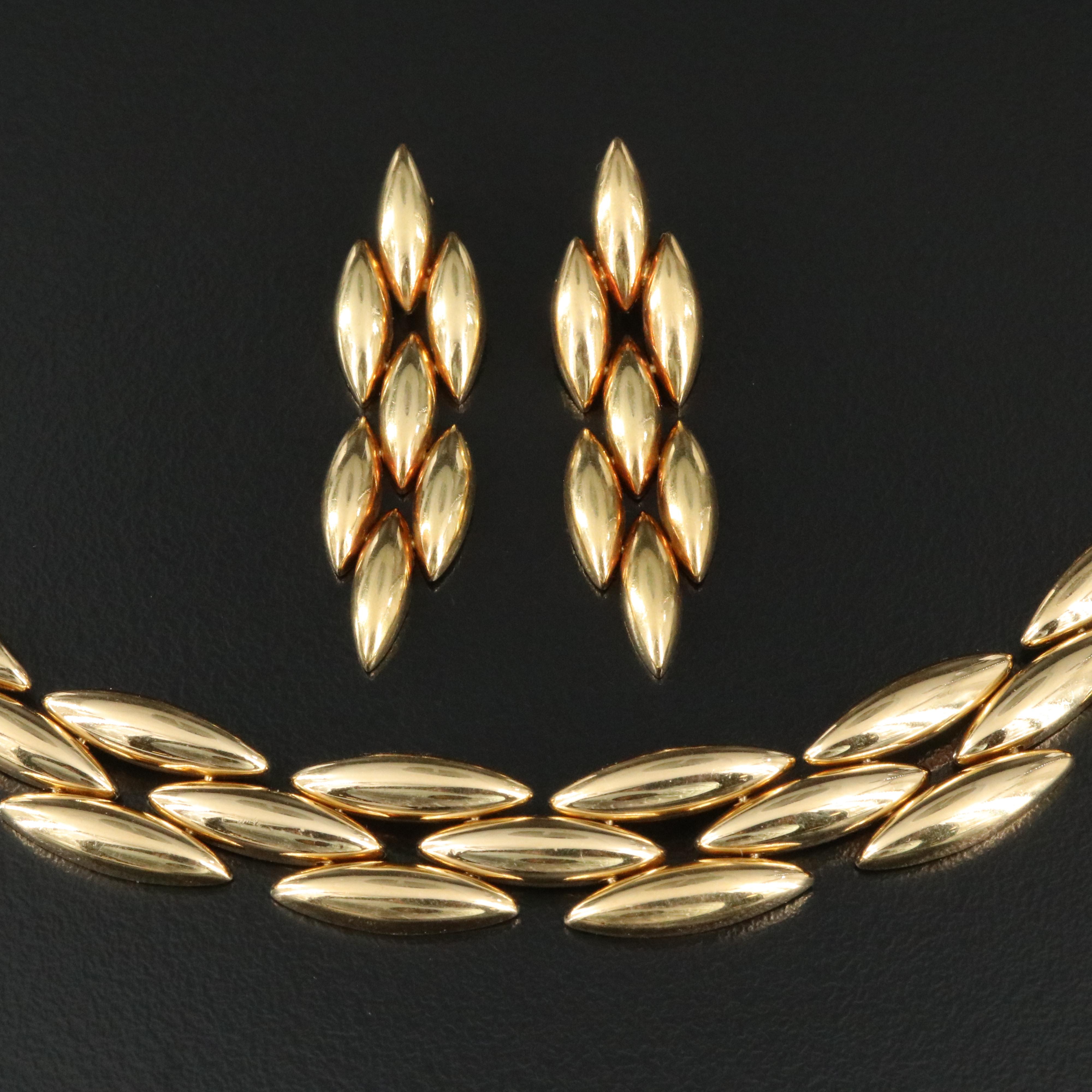 Cartier Gentiane 18K Triple Row Rice Link Jewelry Set