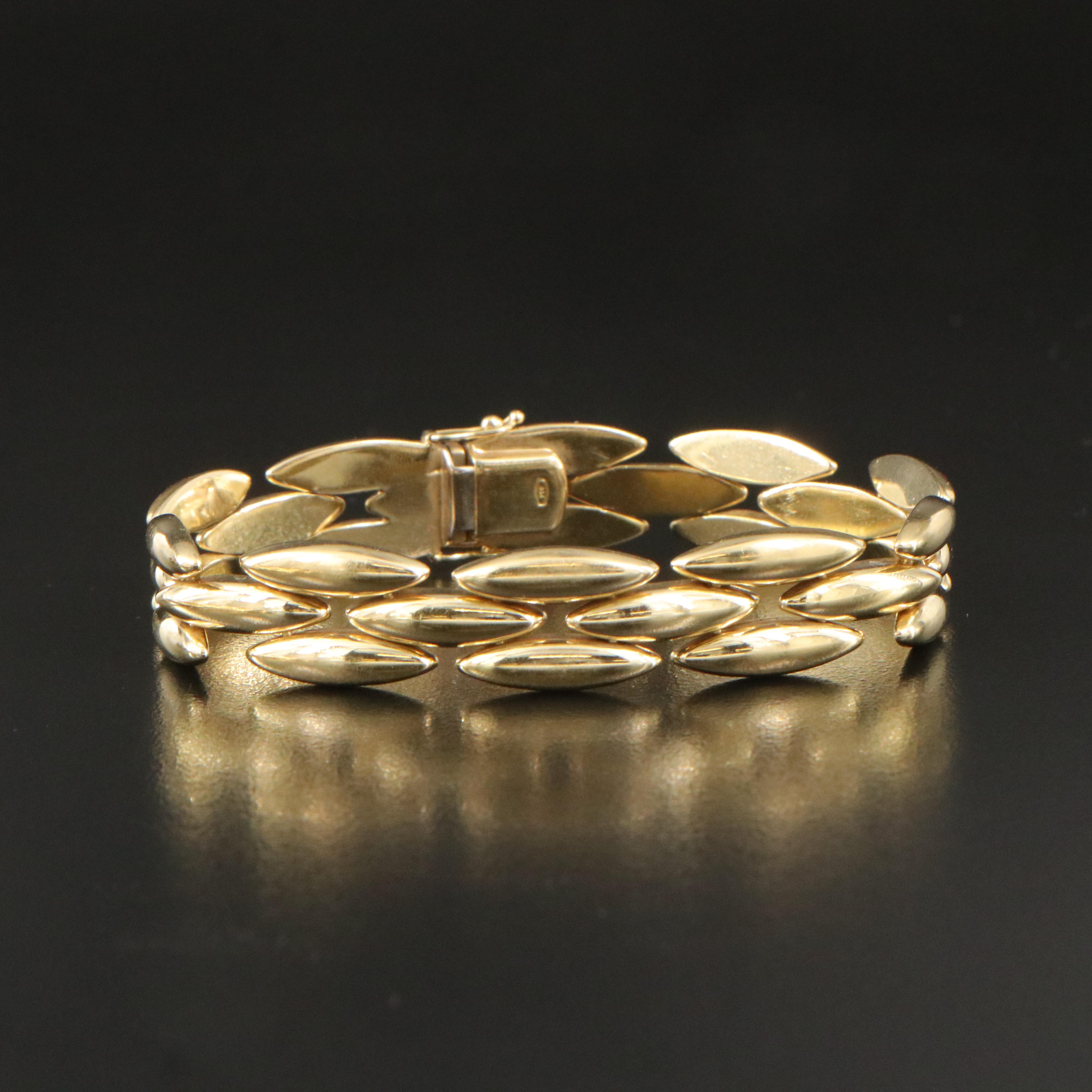 Cartier Gentiane 18K Triple Row Rice Link Jewelry Set