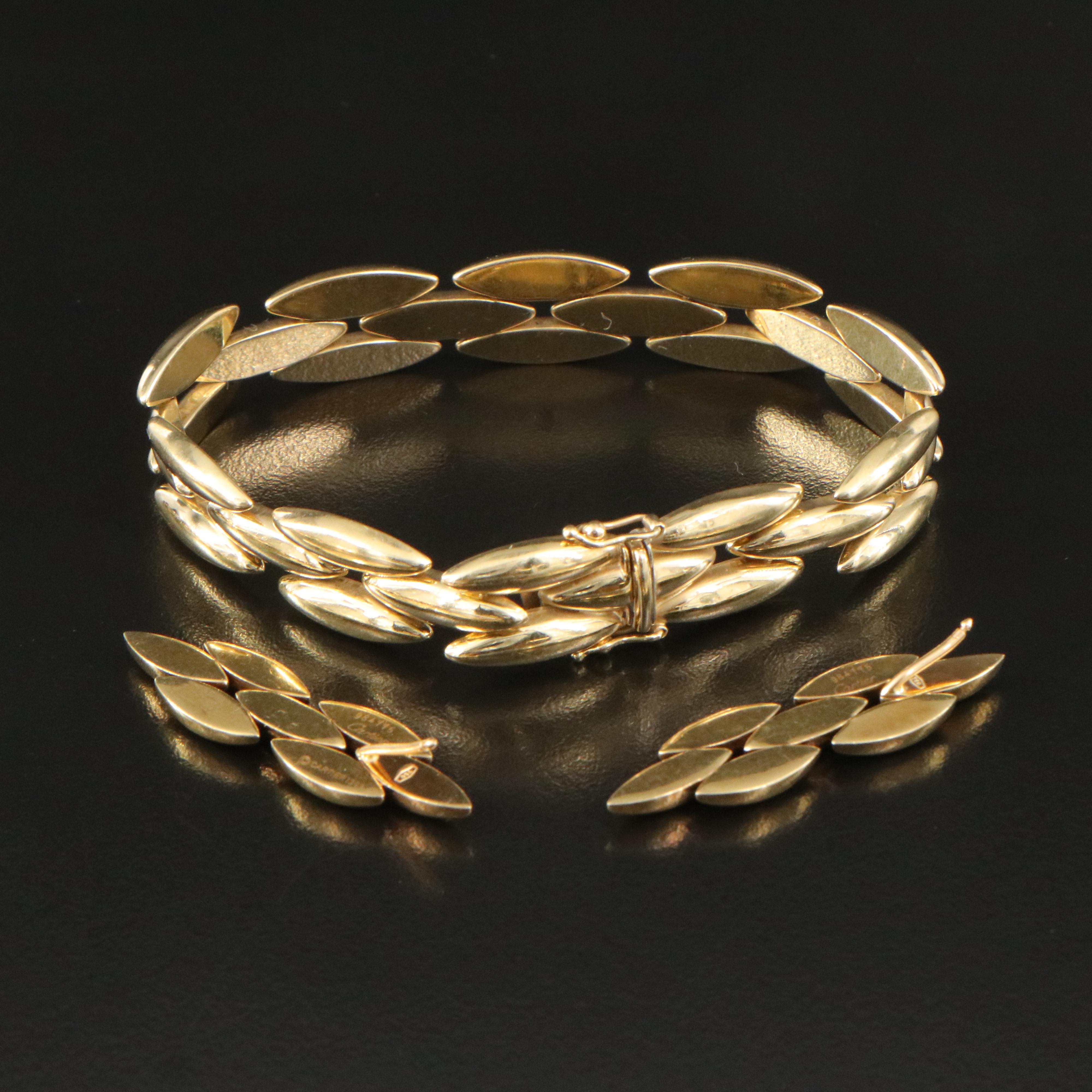 Cartier Gentiane 18K Triple Row Rice Link Jewelry Set