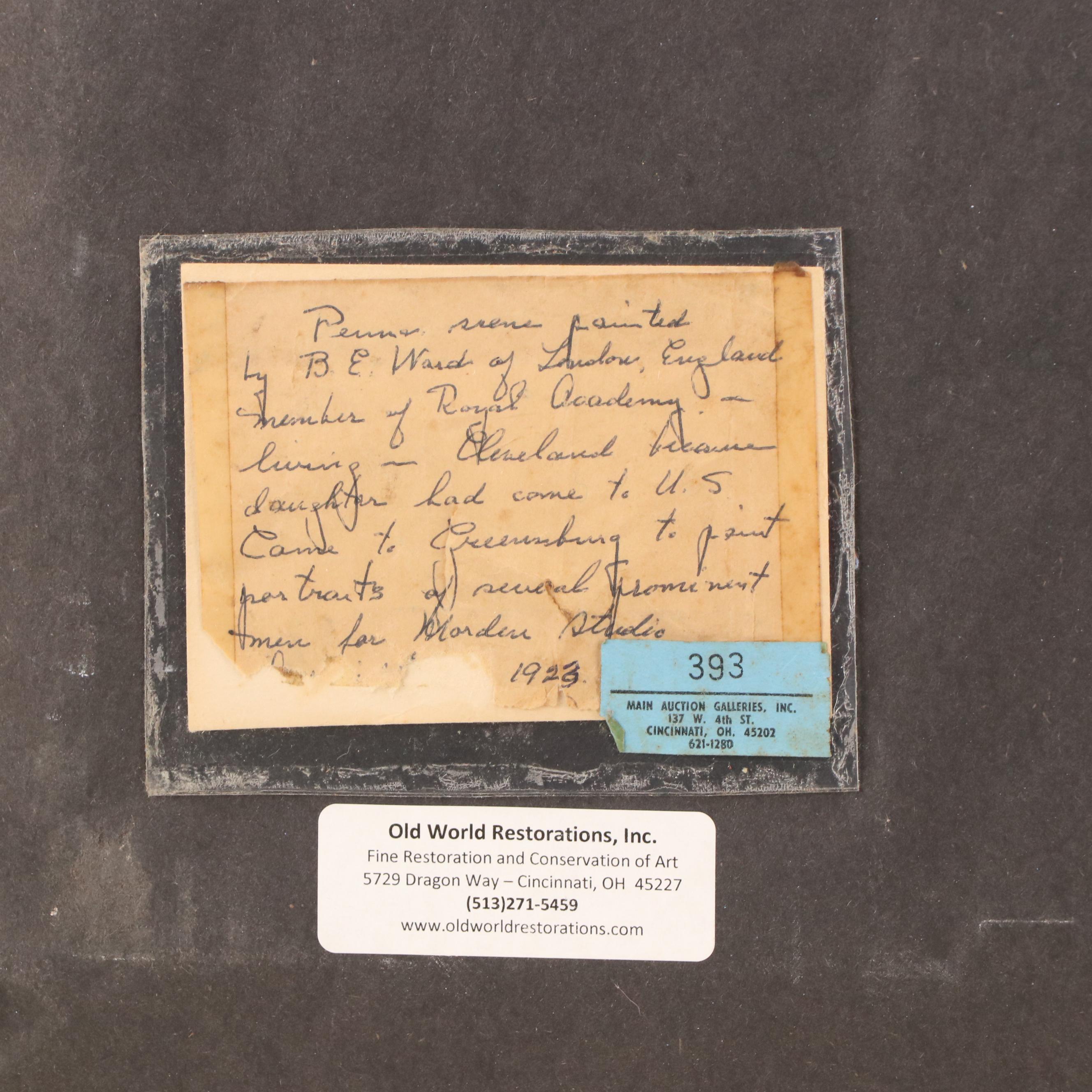 Bernard Evans Ward Landscape Oil Painting, 1922