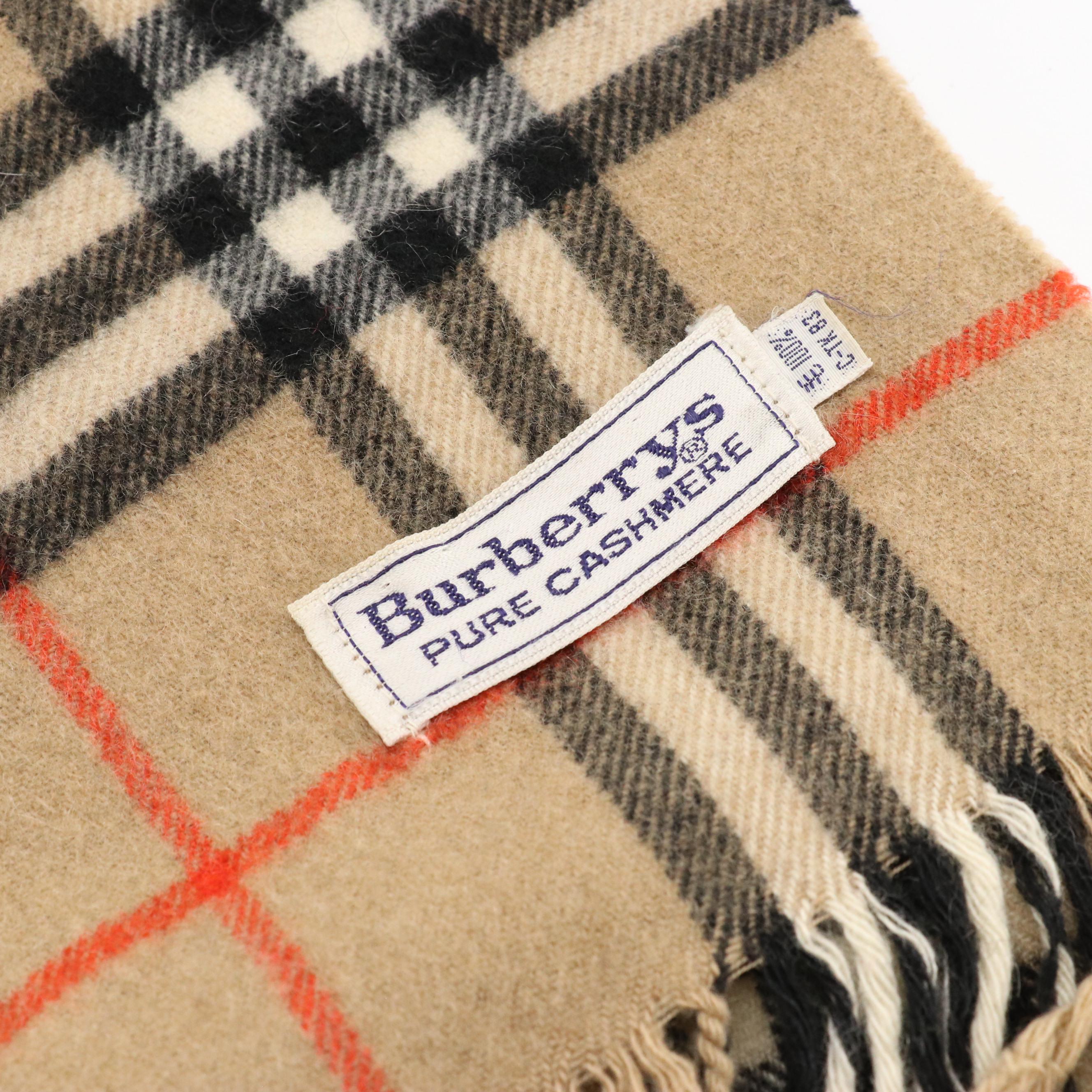 Burberrys Nova Check Cashmere Fringe Scarf