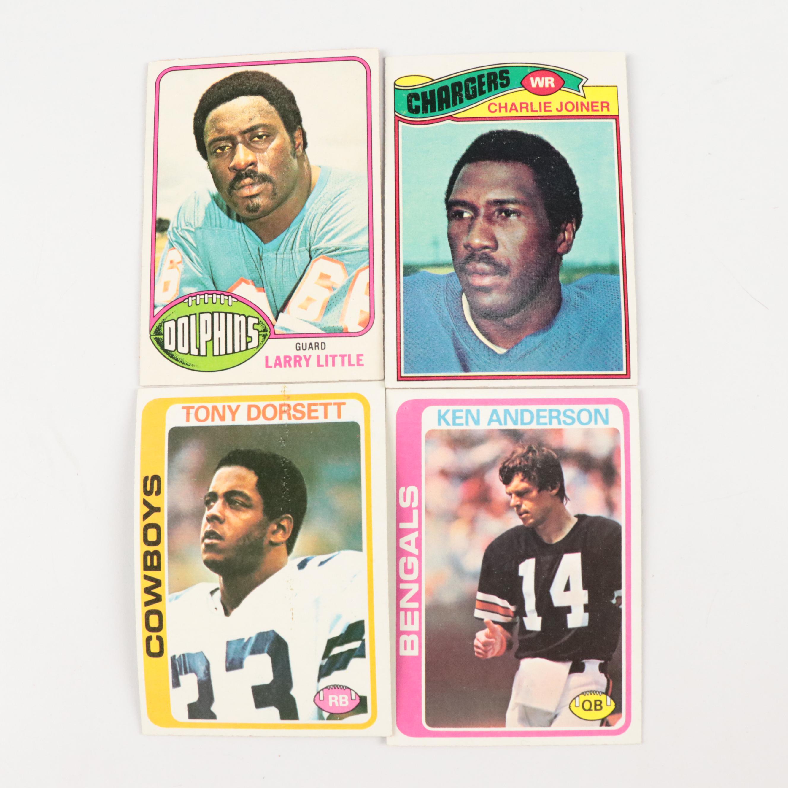Topps Football Cards Featuring Terry Bradshaw, Steve Largent, and More, 1970s