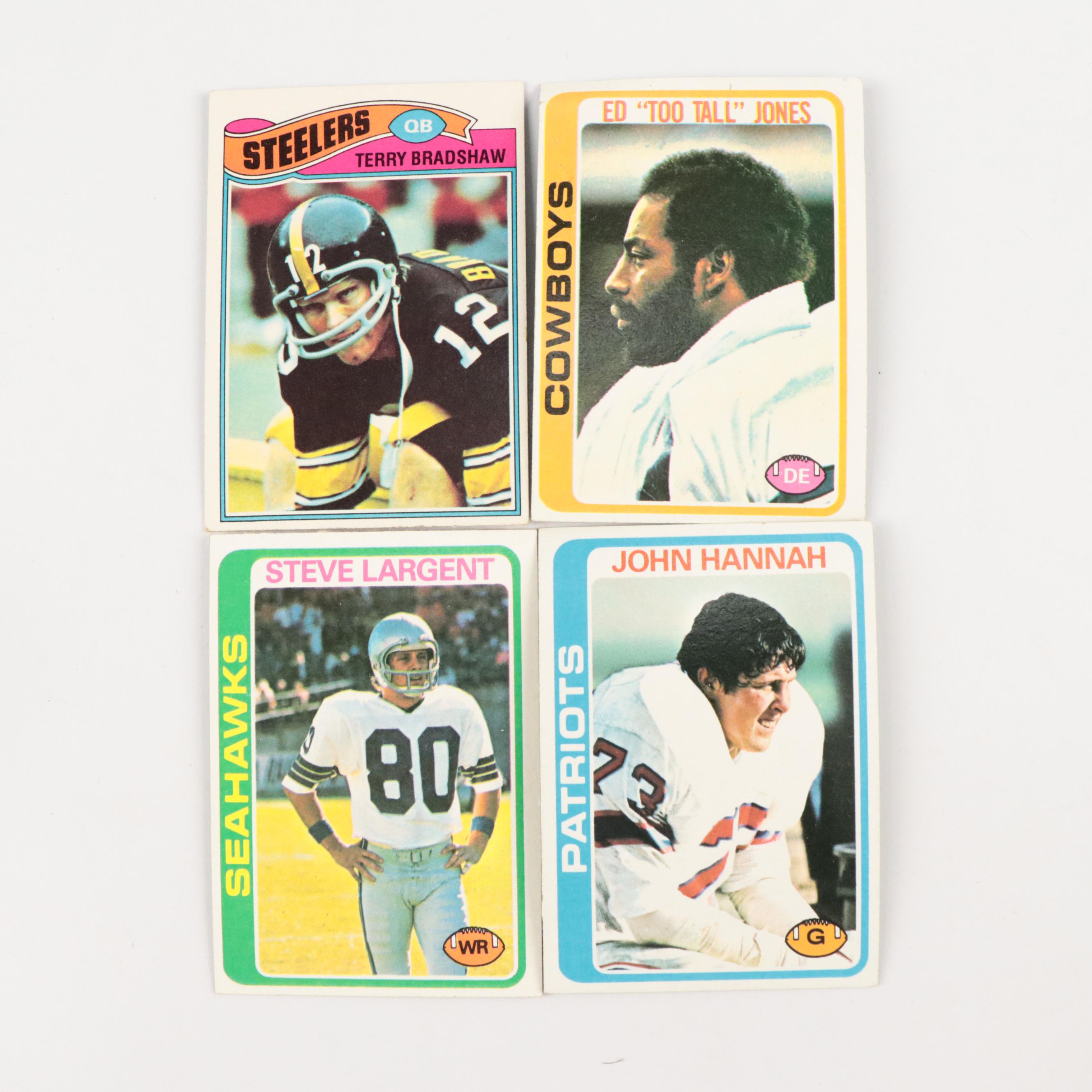 Topps Football Cards Featuring Terry Bradshaw, Steve Largent, and More, 1970s
