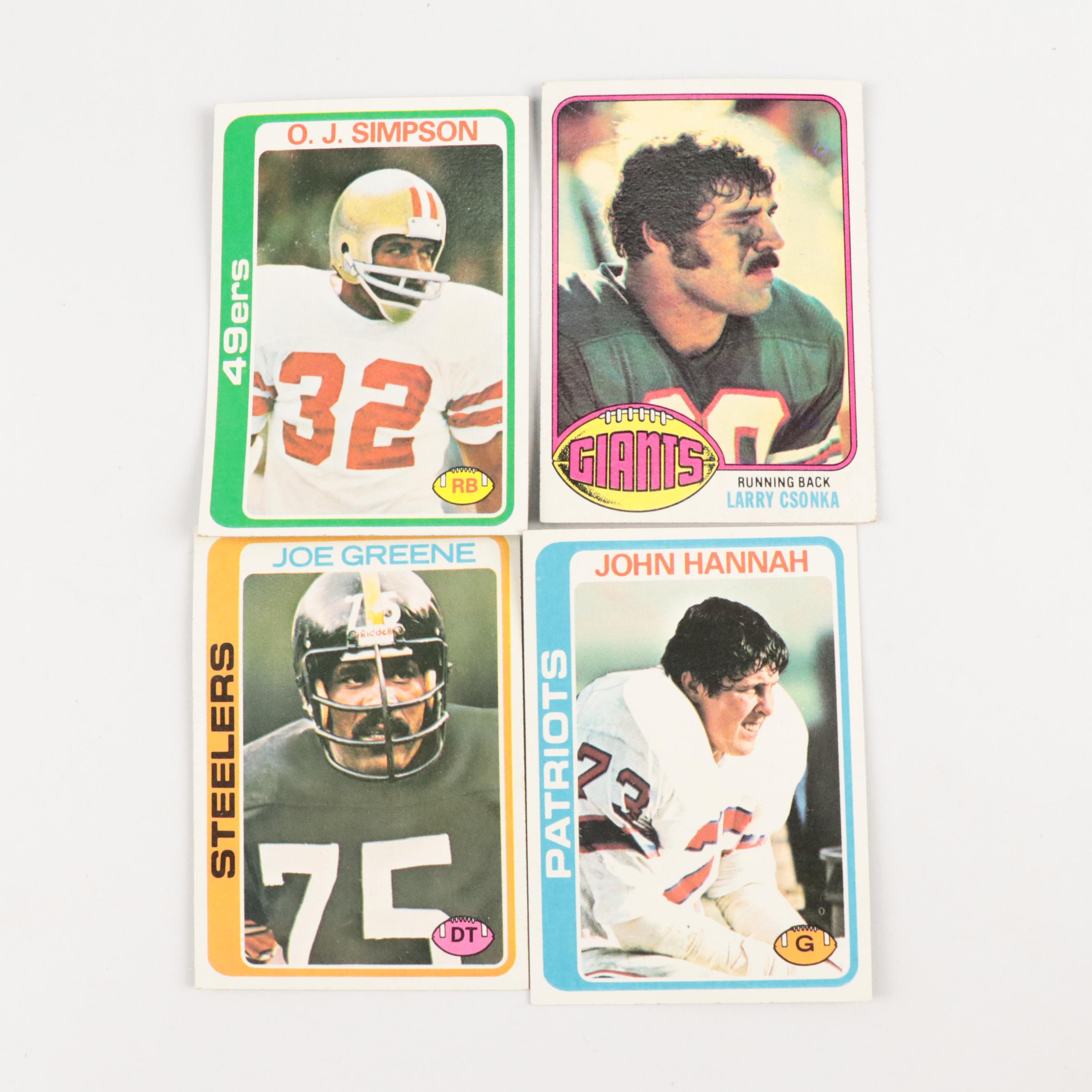 Topps Football Cards Featuring Terry Bradshaw, Steve Largent, and More, 1970s