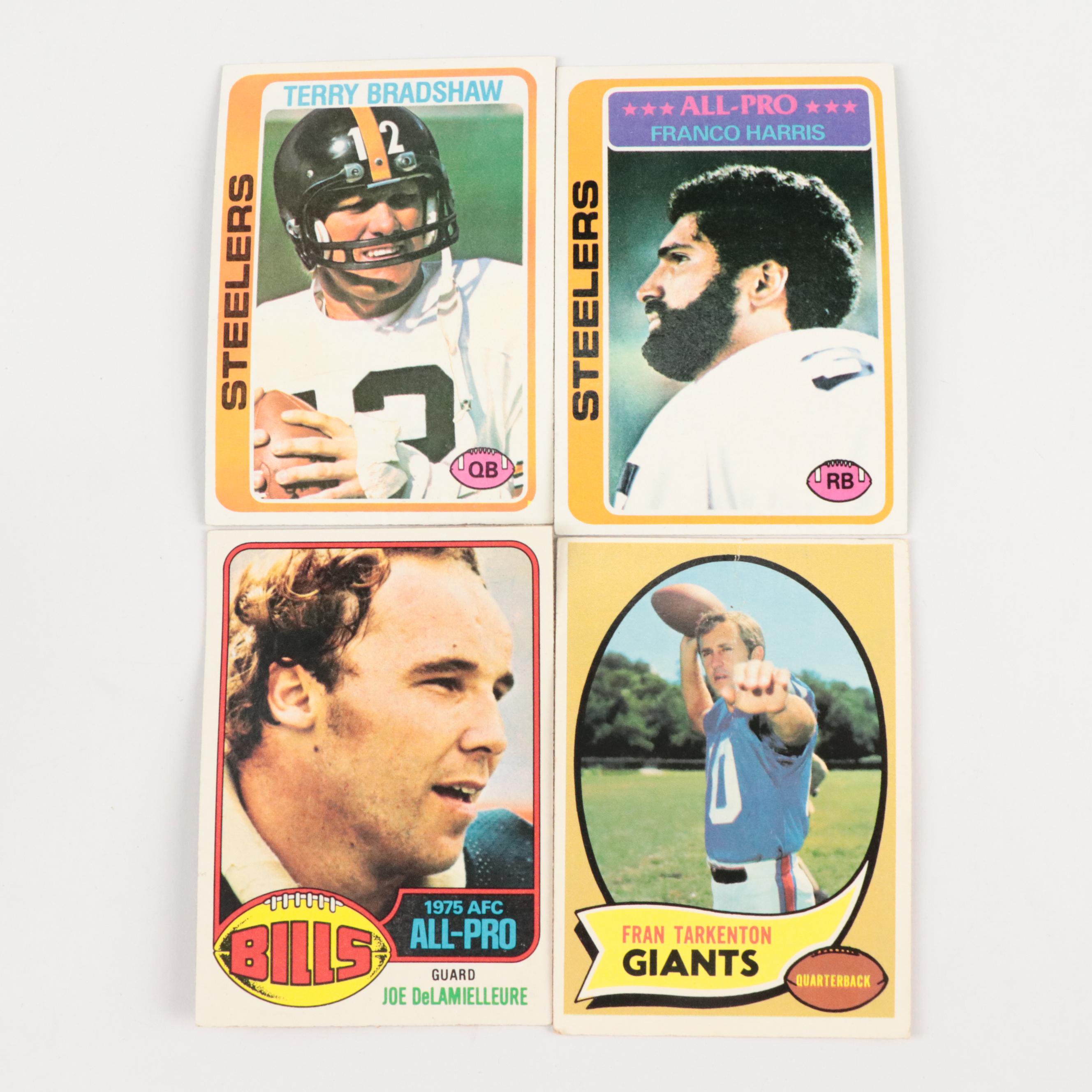Topps Football Cards Featuring Terry Bradshaw, Steve Largent, and More, 1970s