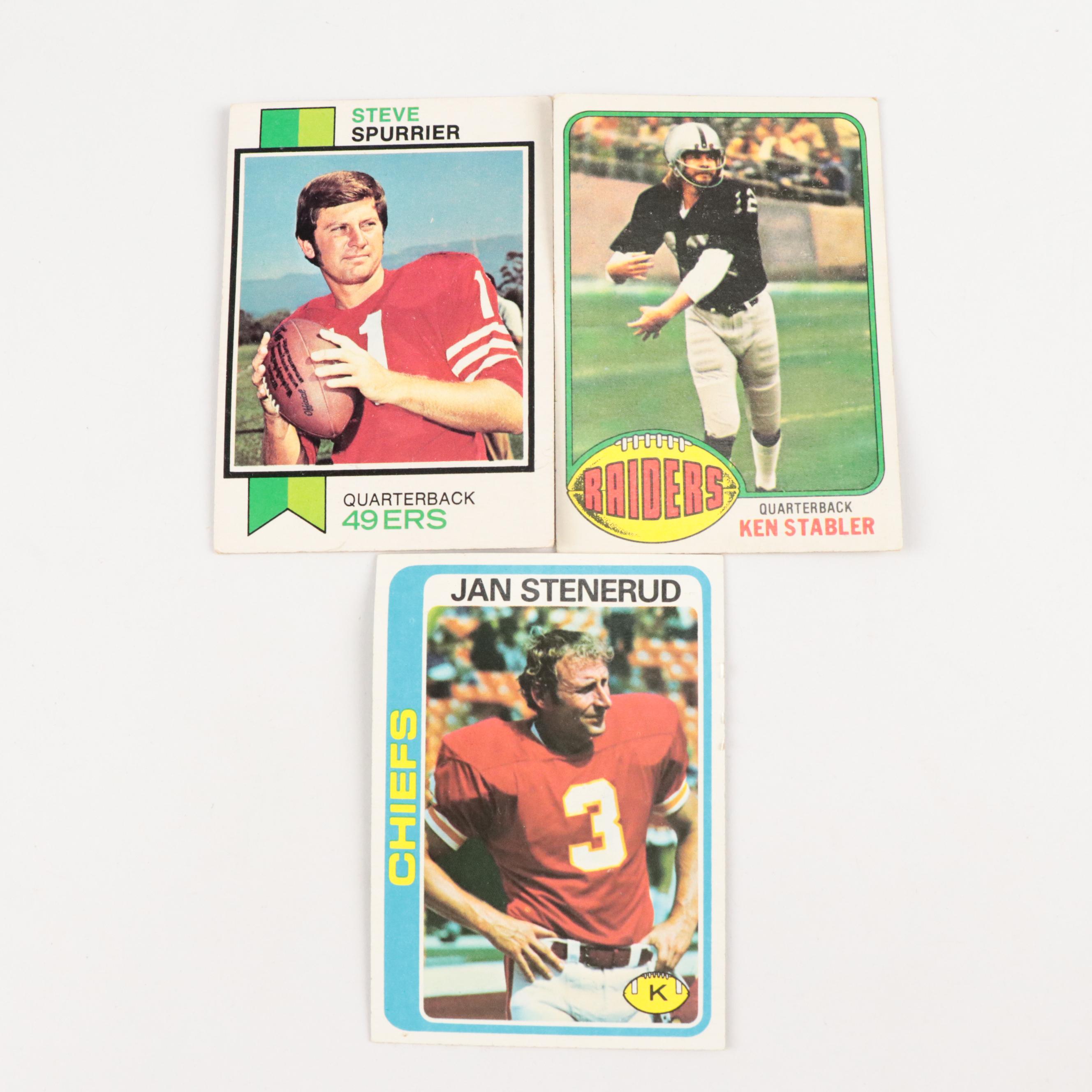 Topps Football Cards Featuring Terry Bradshaw, Steve Largent, and More, 1970s