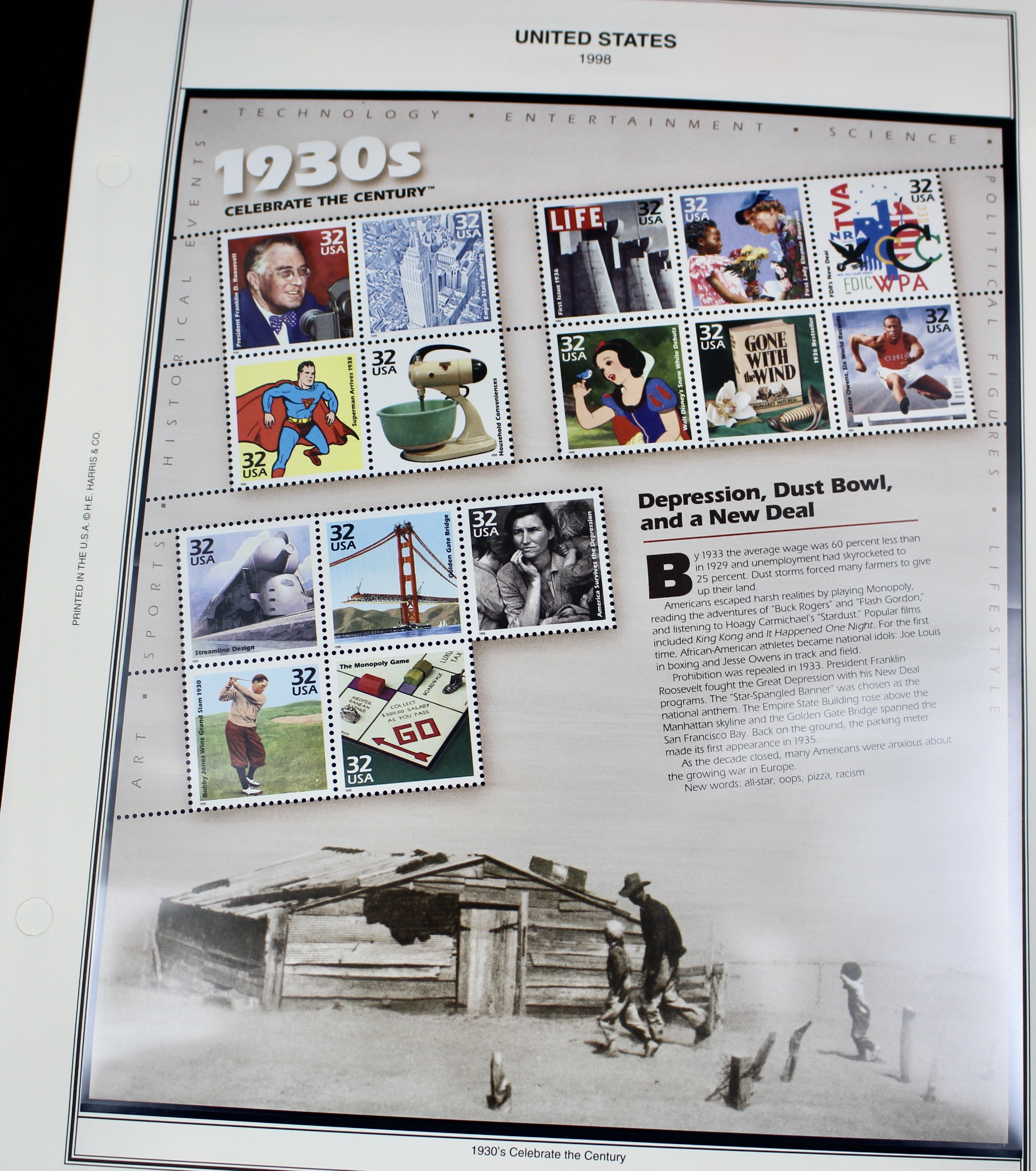 U.S. Commemorative Stamp Collection, Including 16 Souvenir Sheets and More