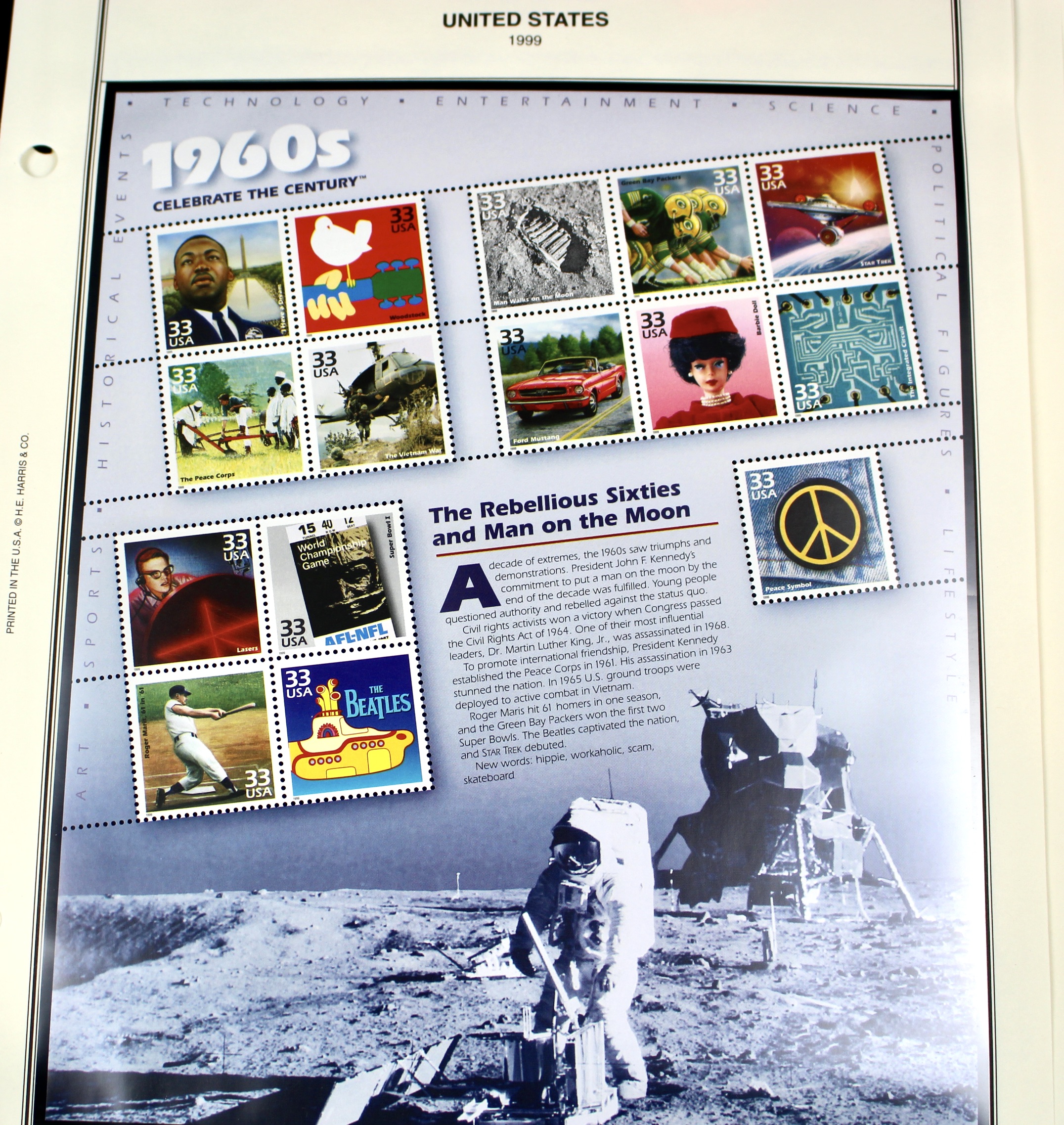 U.S. Commemorative Stamp Collection, Including 16 Souvenir Sheets and More