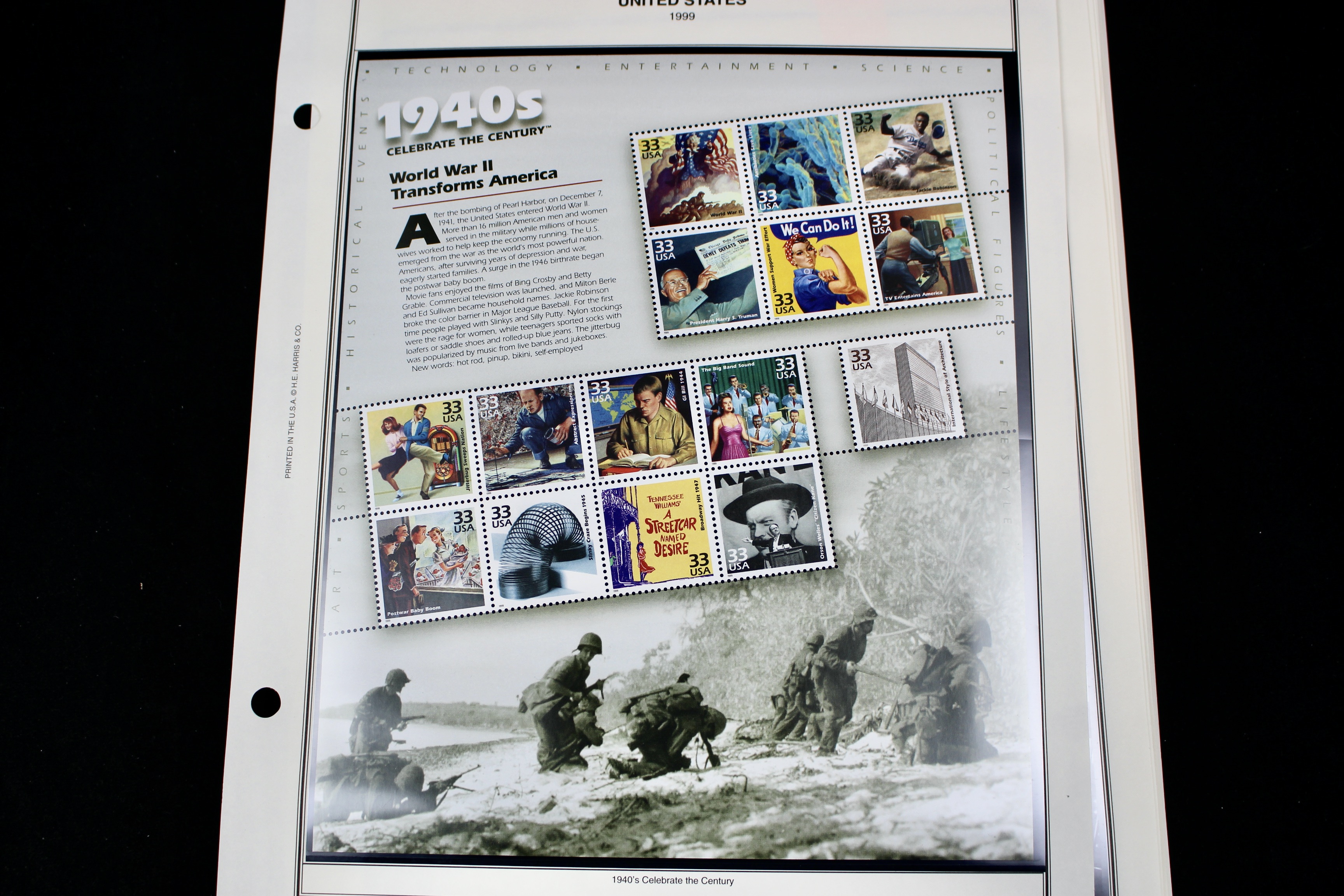 U.S. Commemorative Stamp Collection, Including 16 Souvenir Sheets and More