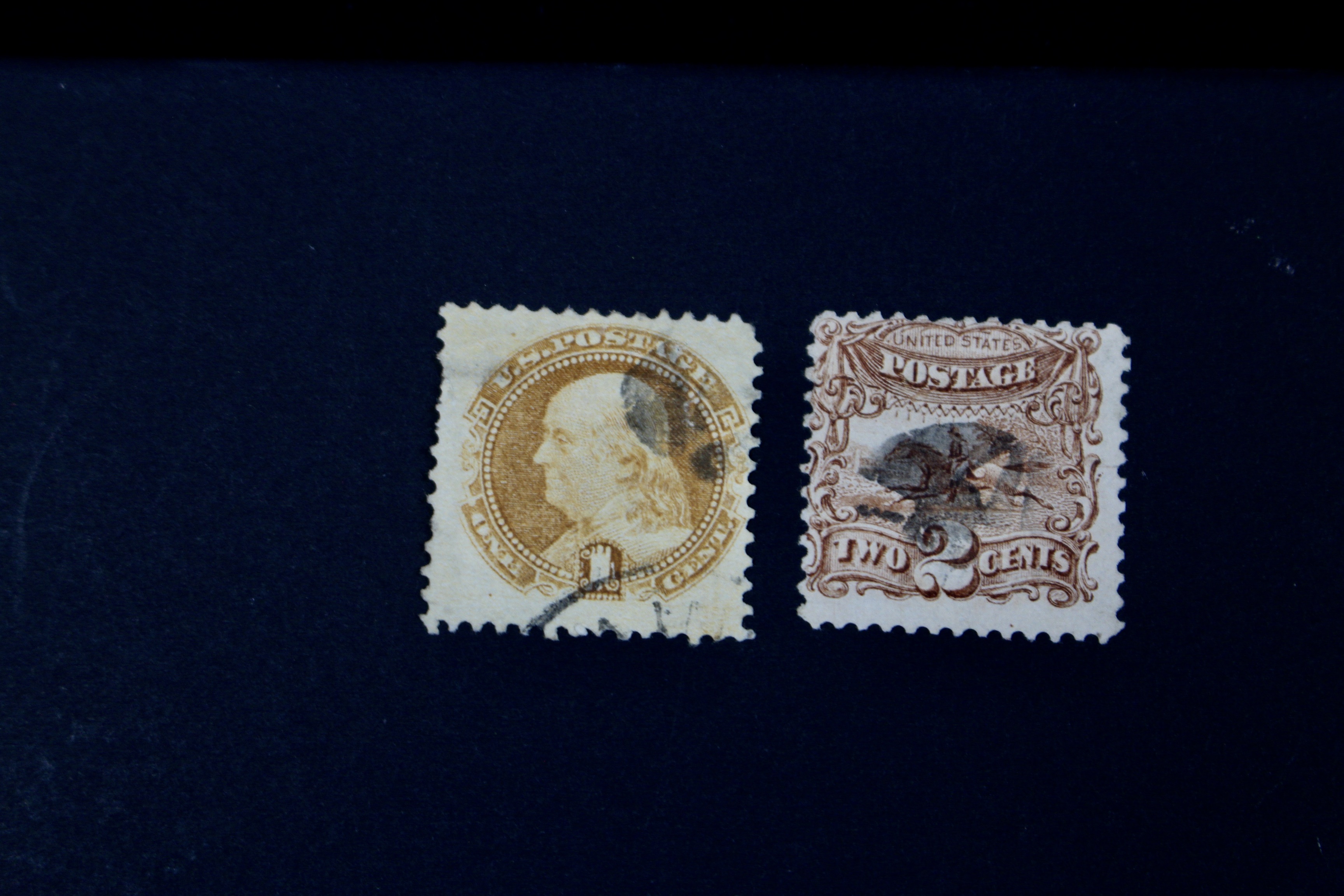 Eight Different 1869 U.S. Pictorial Postage Stamps, Incl. 24-Cent and 30-Cent