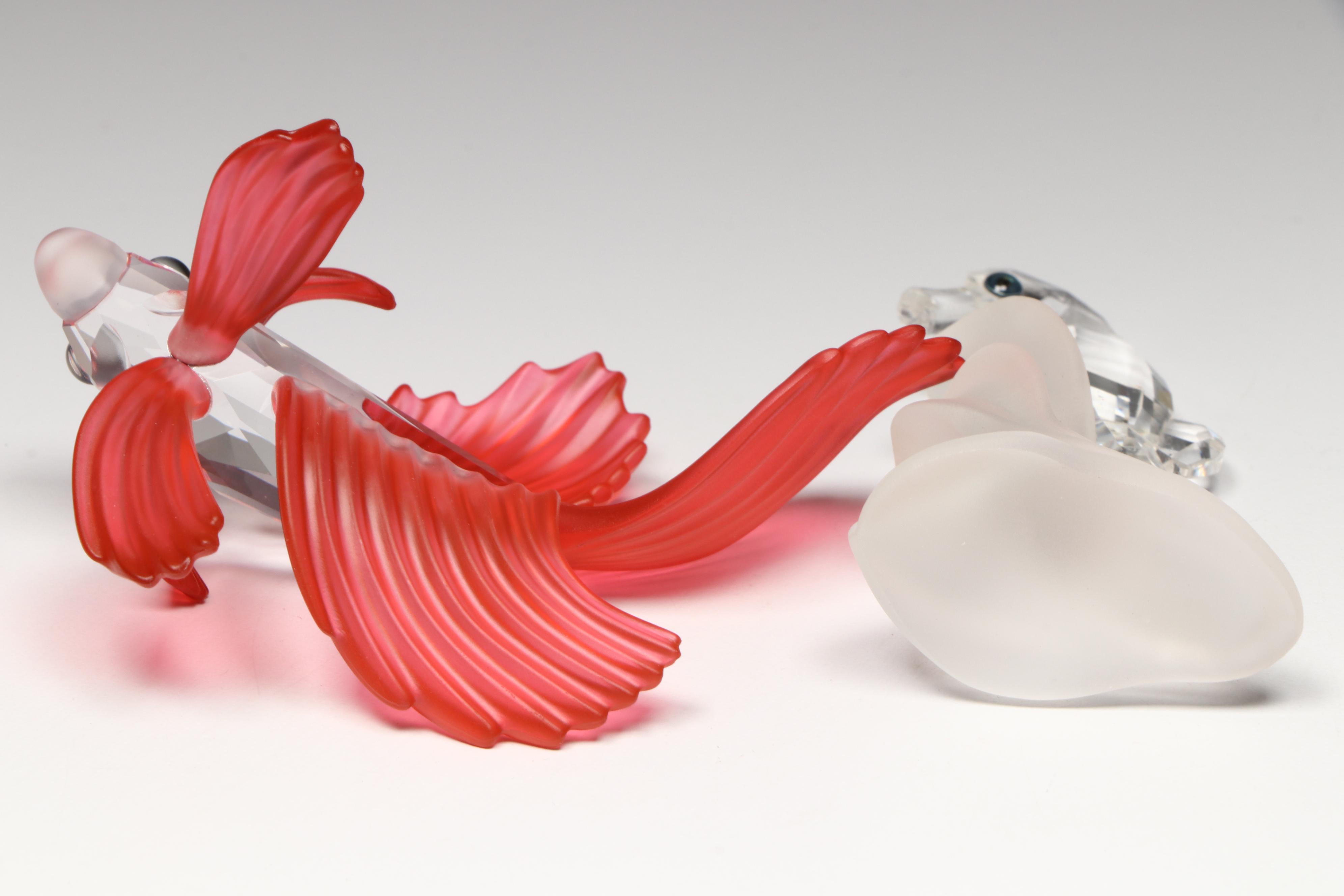 Swarovski Crystal "Siamese Fighting Fish" with Other Figurines