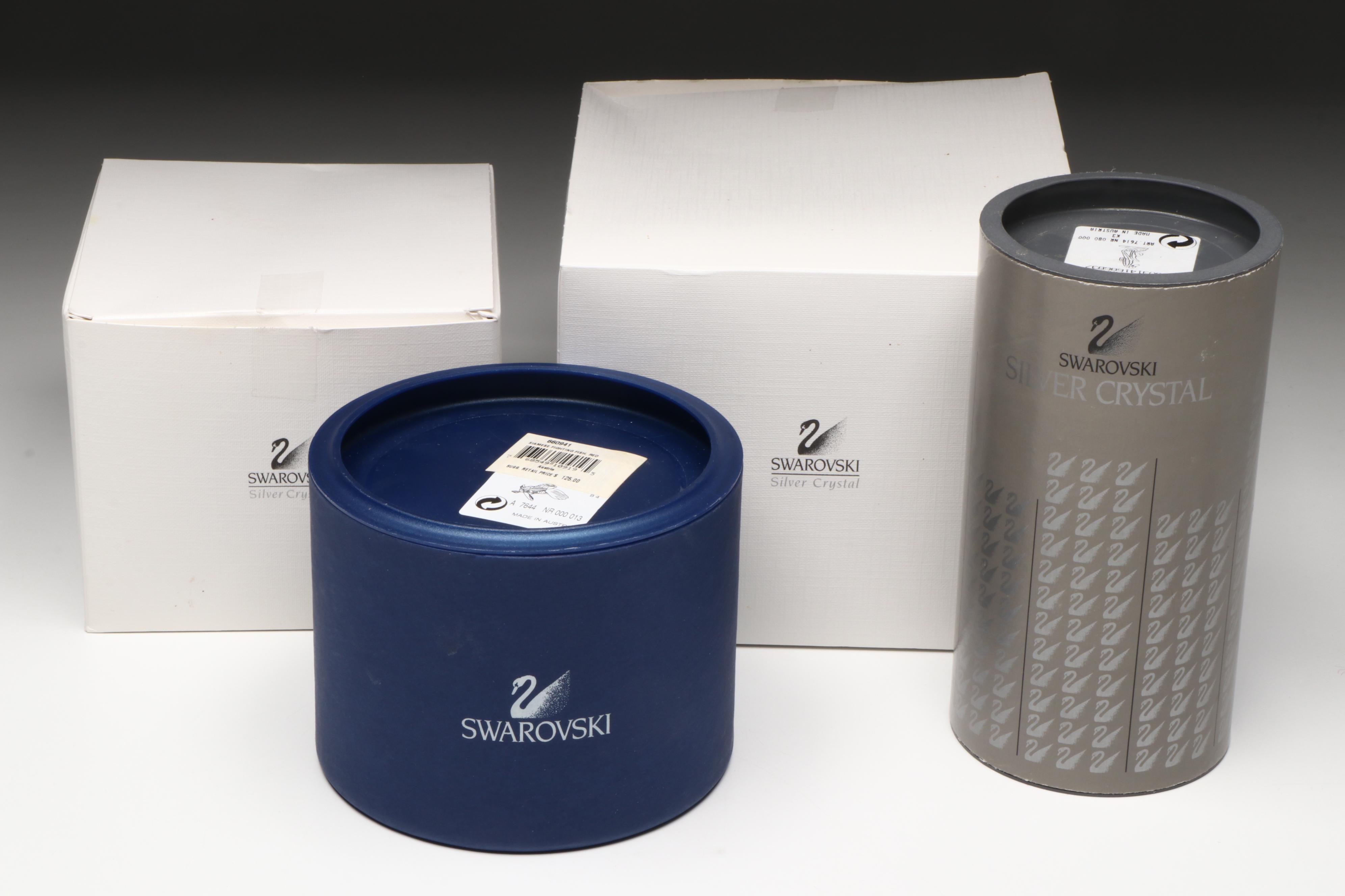 Swarovski Crystal "Siamese Fighting Fish" with Other Figurines