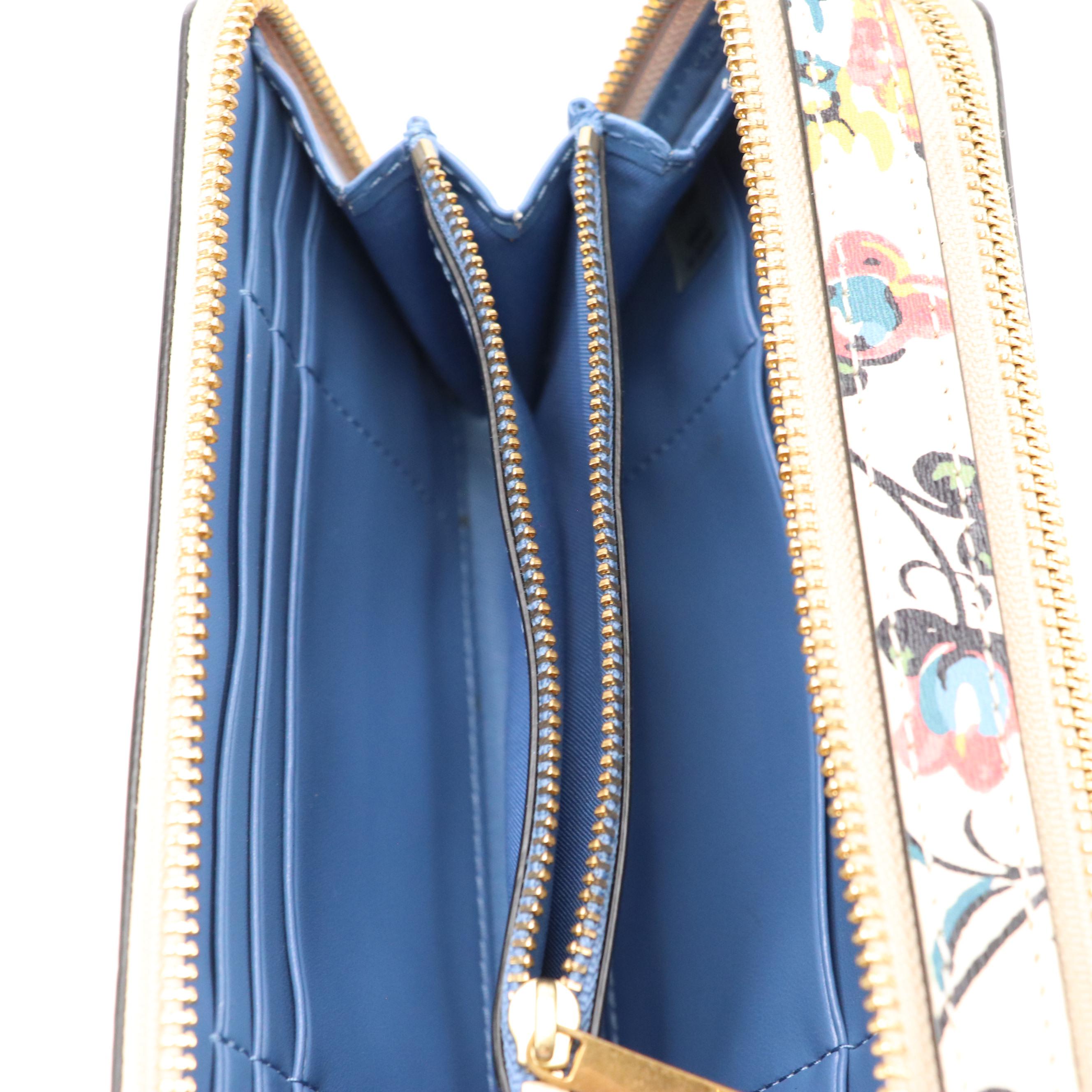 Tory Burch Gabriella Floral Coated Canvas Dual Zip Crossbody