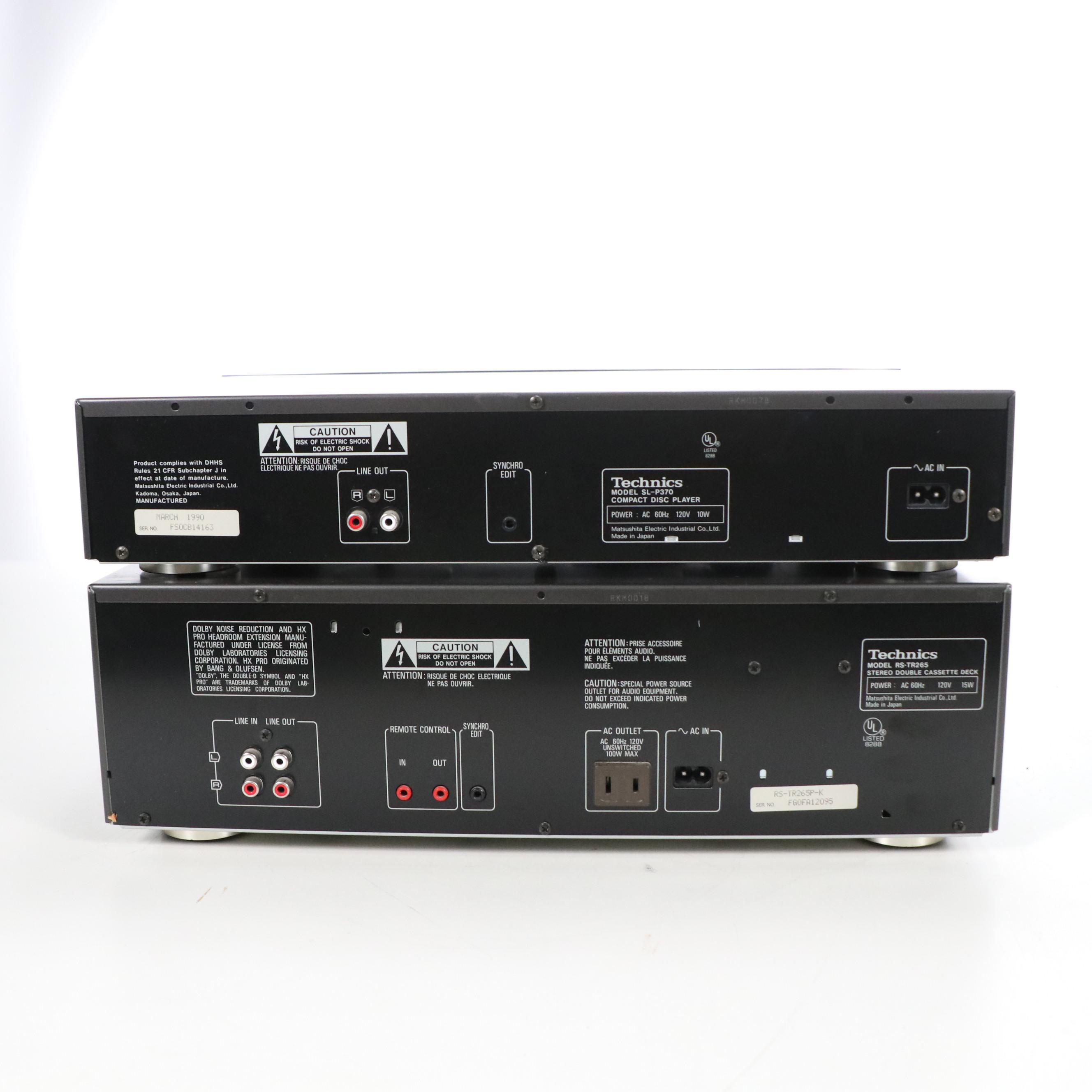 Technics CD Player SL-P370 and Cassette Deck RS-TR265 with Remote
