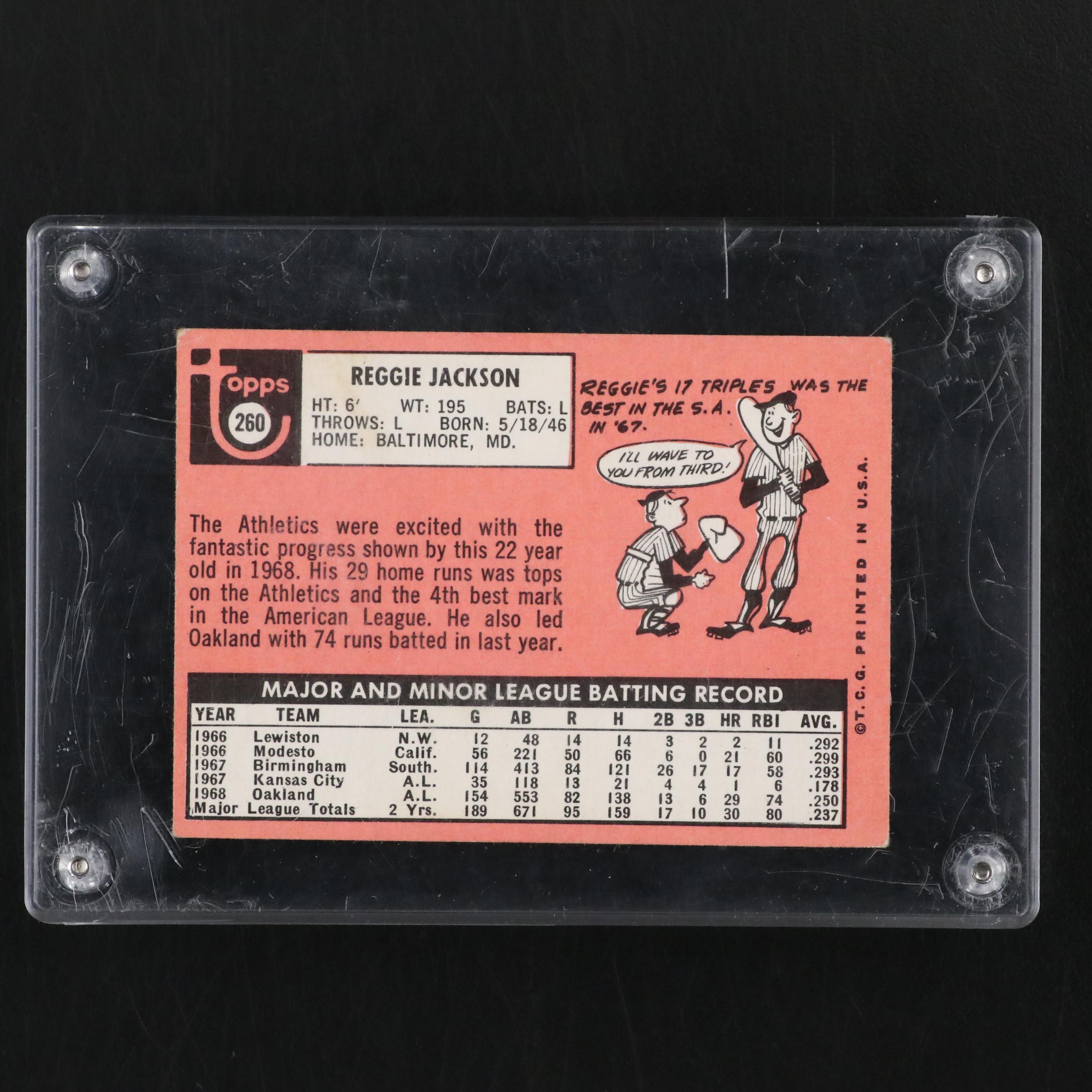 1969 Topps Reggie Jackson Oakland Athletics Rookie Baseball Card