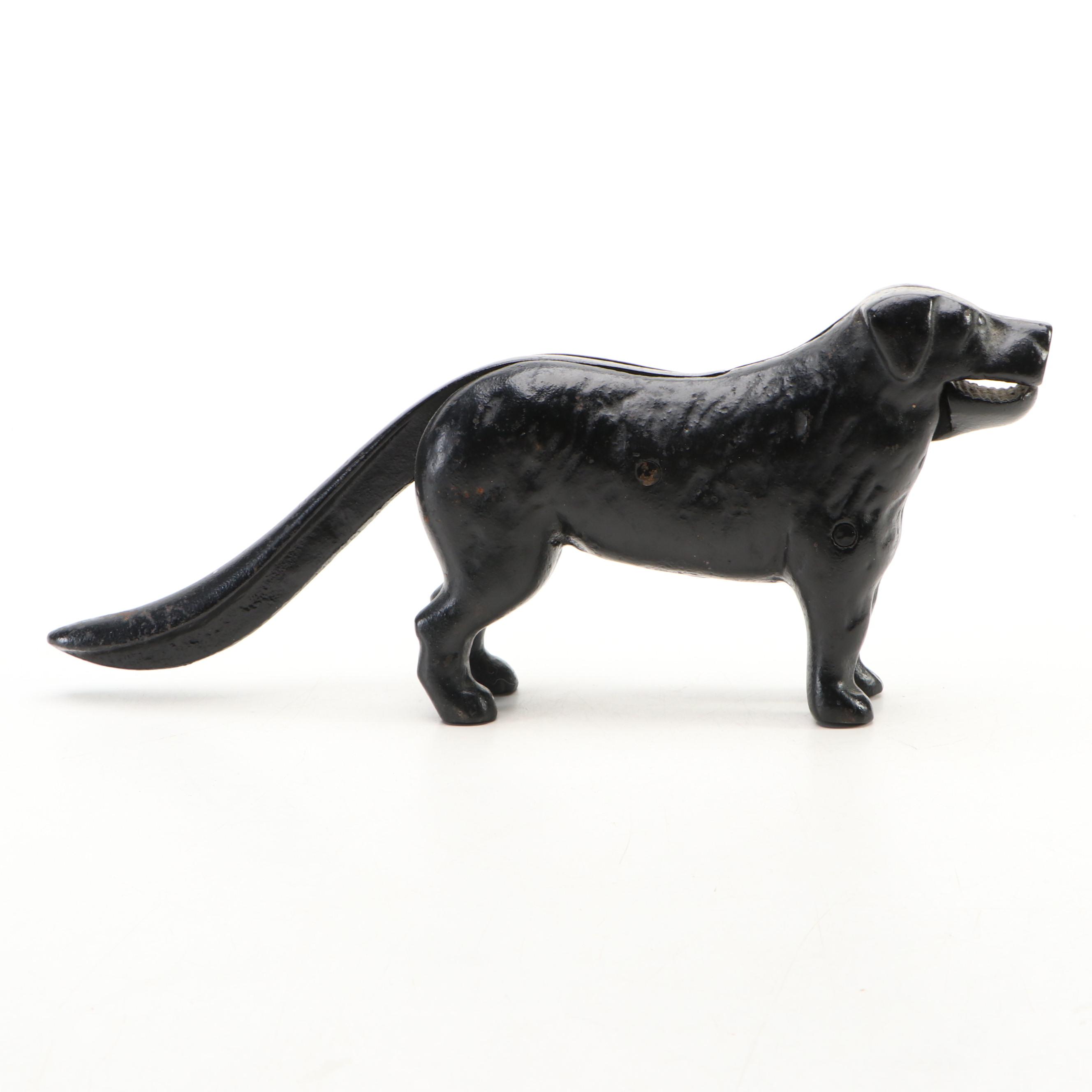 Painted Cast Iron Dog-Shaped Nutcracker, 20th Century